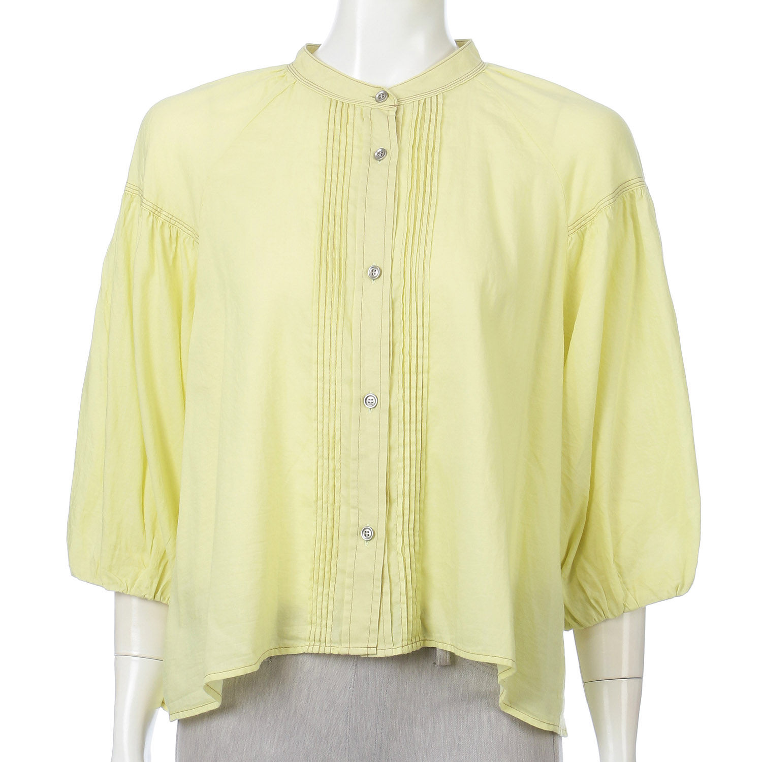 デニムライクピンタックブラウス - 画像1