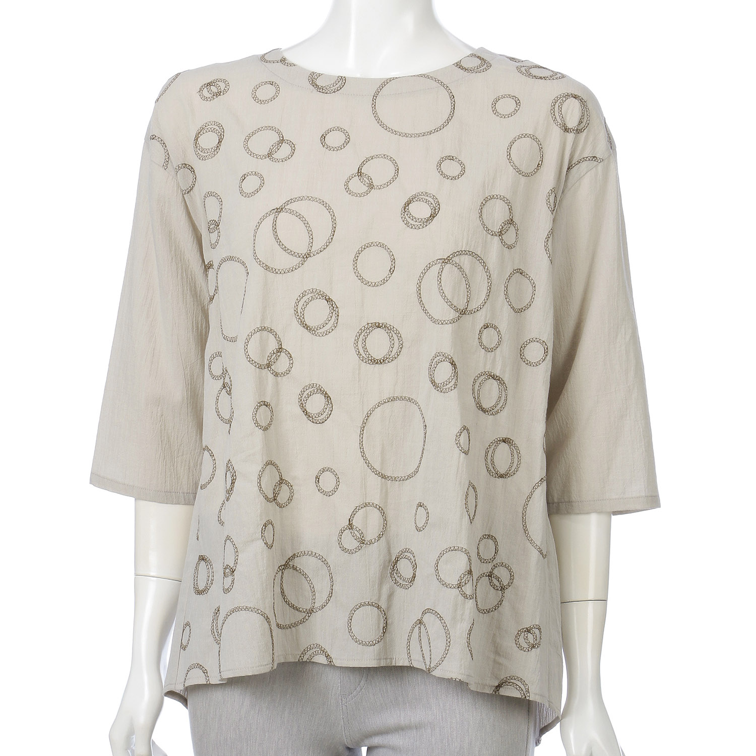 綿シャンブレー刺繍チュニック - 画像2