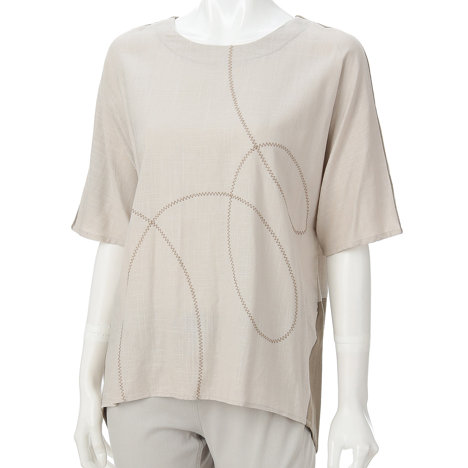 レーヨン混配色チュニック - 画像2