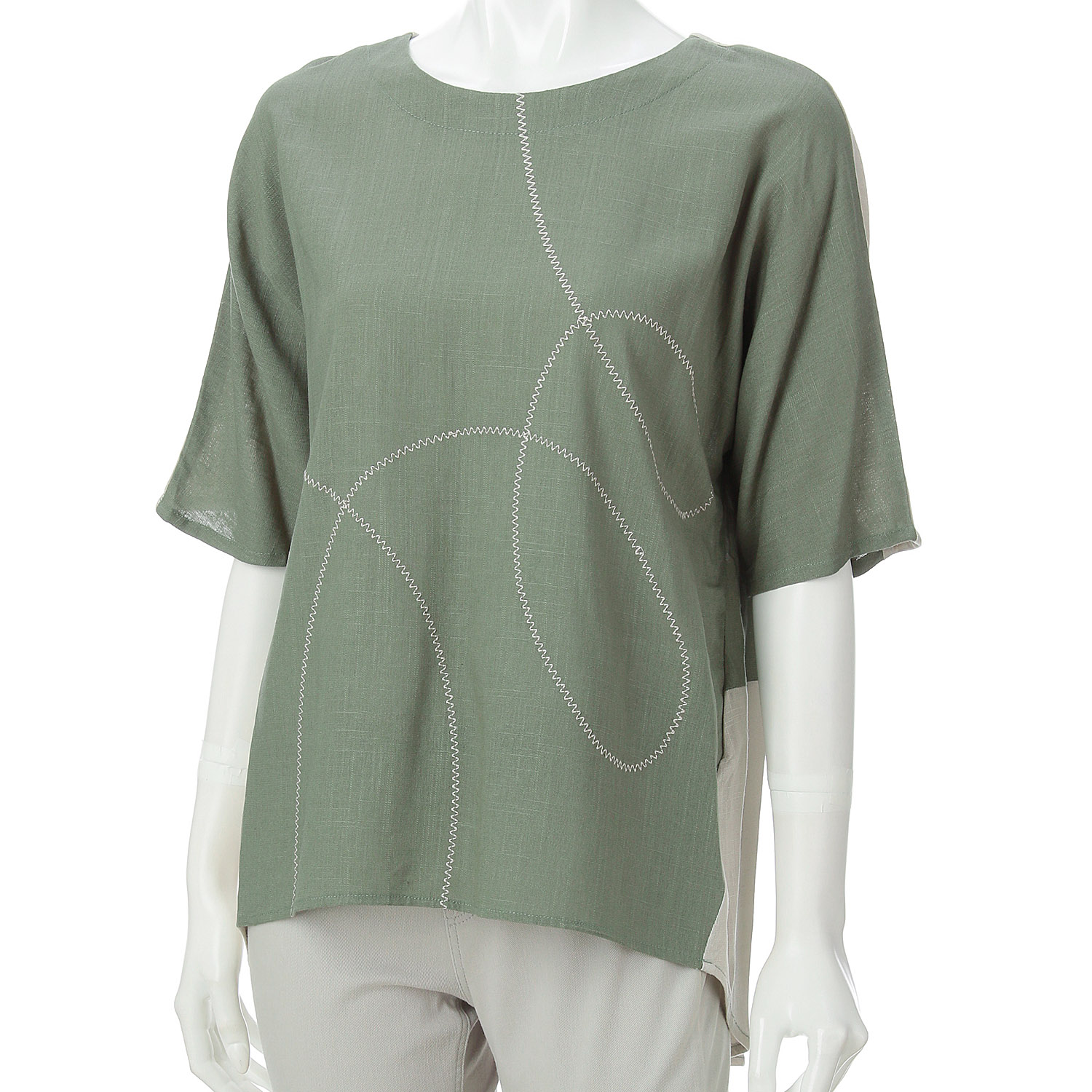 レーヨン混配色チュニック - 画像7