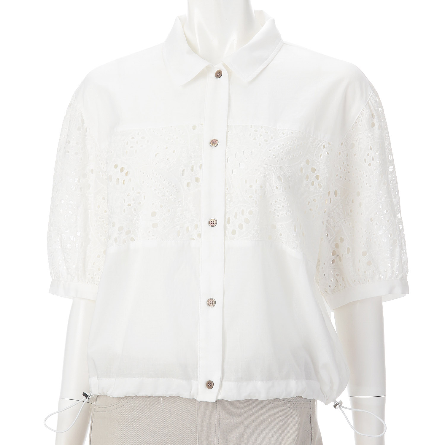 レース切替スピンドルブラウス - 画像2