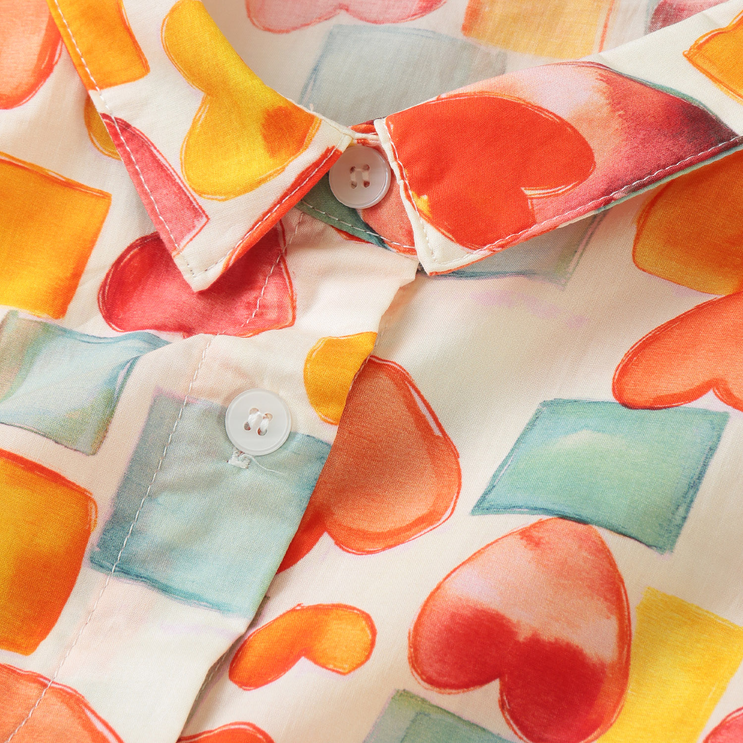 綿100総柄プリントショートブラウス - 画像6