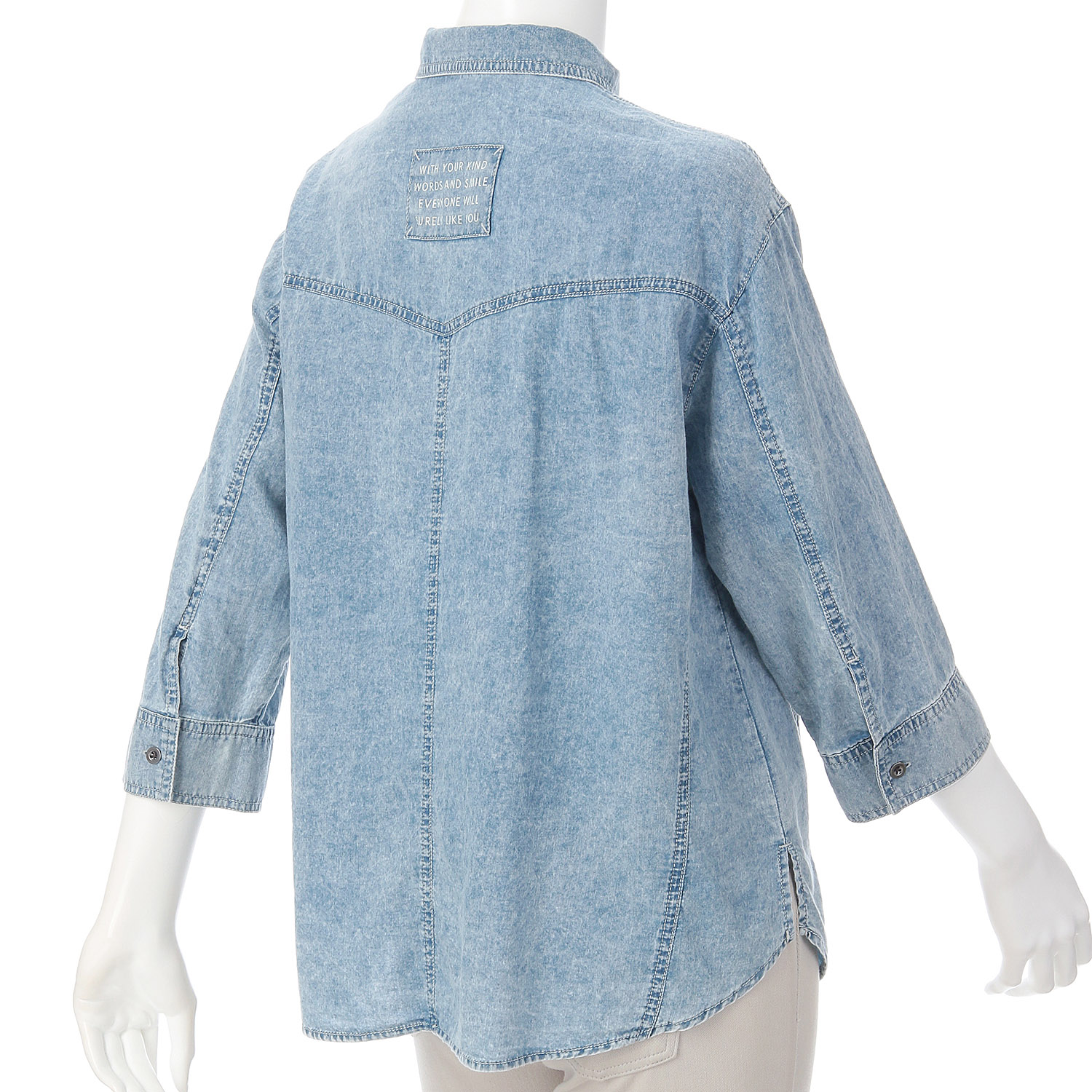 ウォッシュデニムブラウス - 画像3