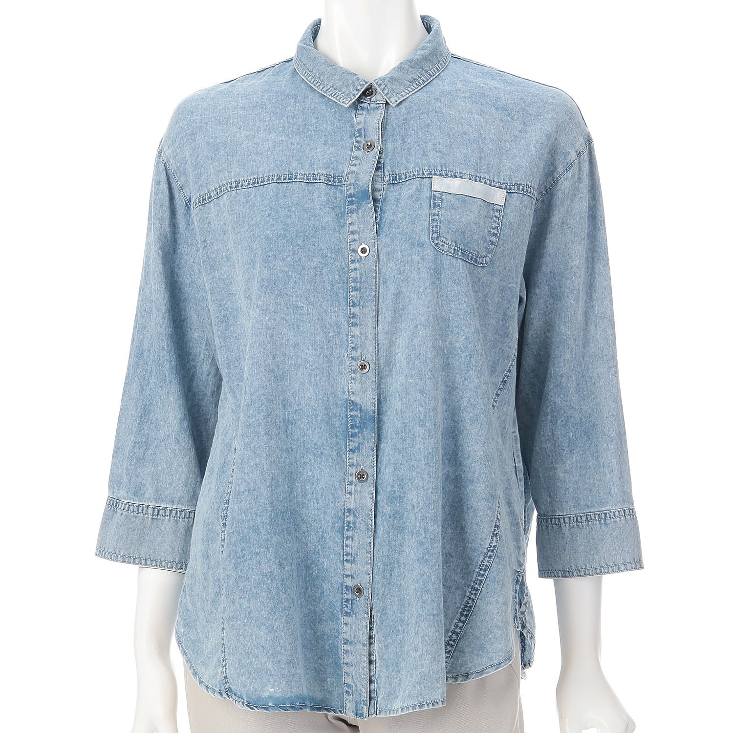 ウォッシュデニムブラウス - 画像1