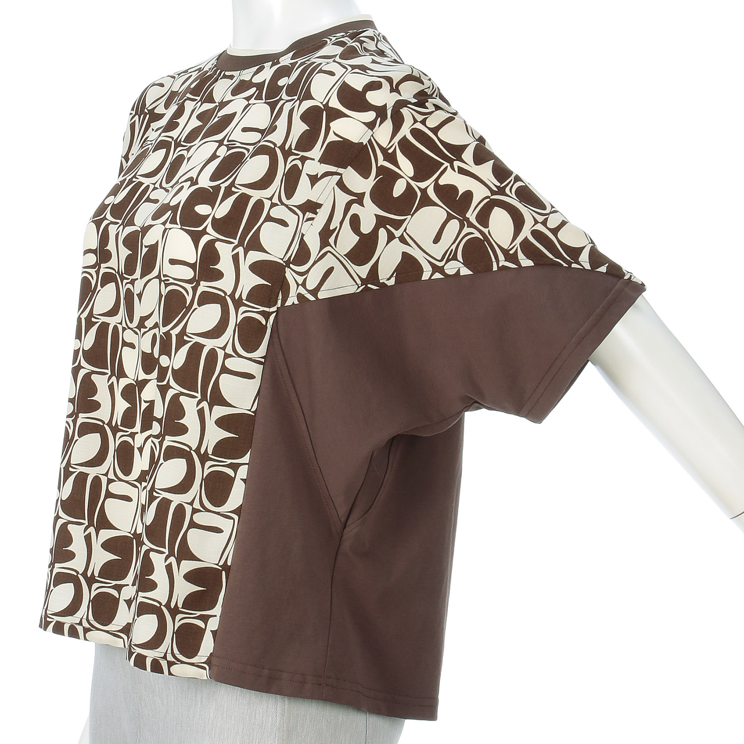 幾何プリント異素材MIXプルオーバー - 画像4