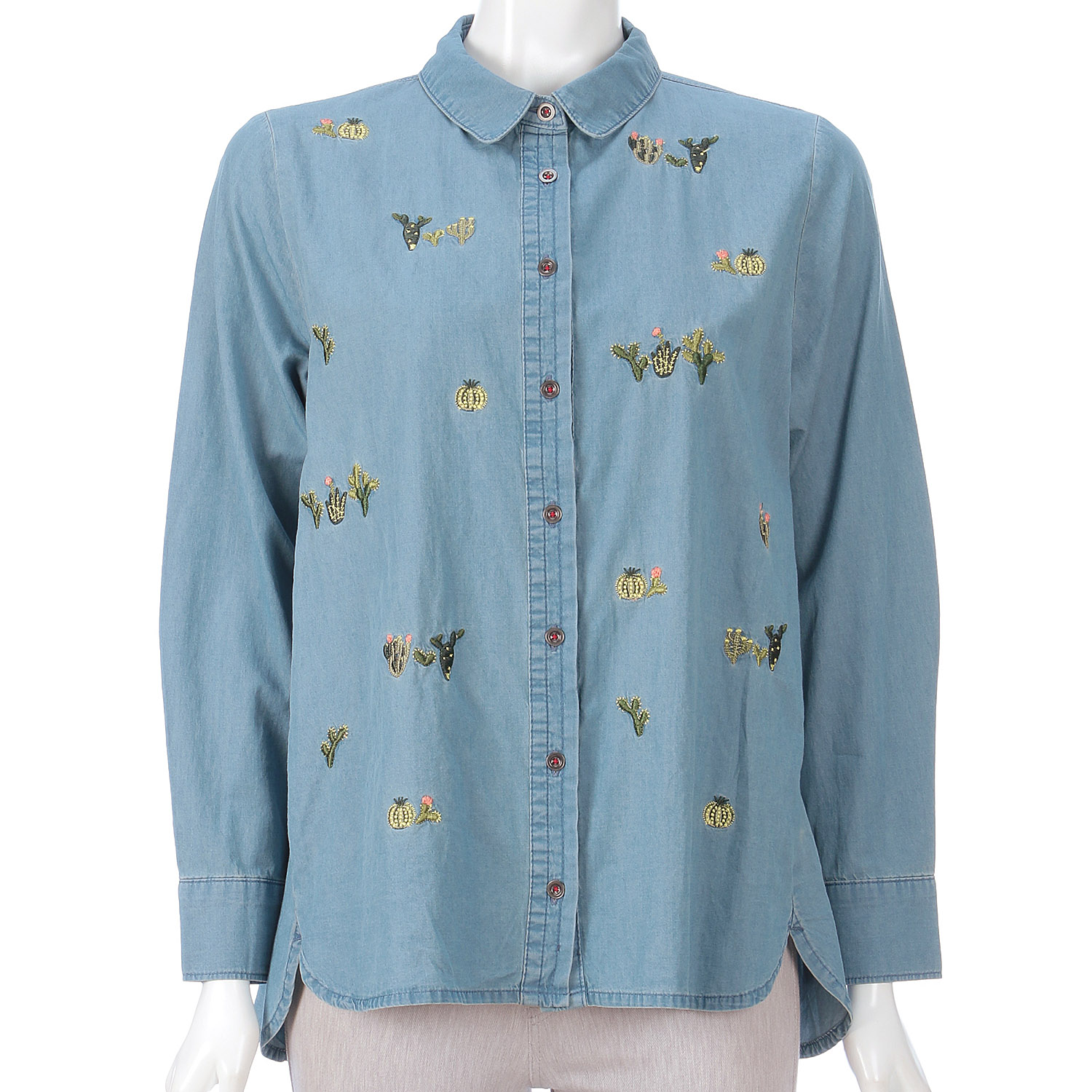 デニム刺繍BL（サボテン柄） - 画像1