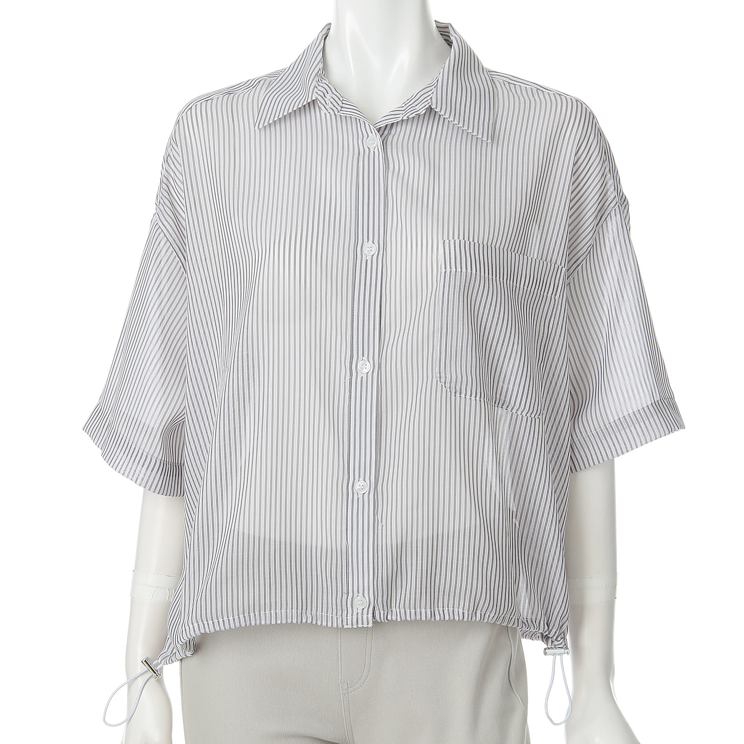 シアーストライプブラウス - 画像2