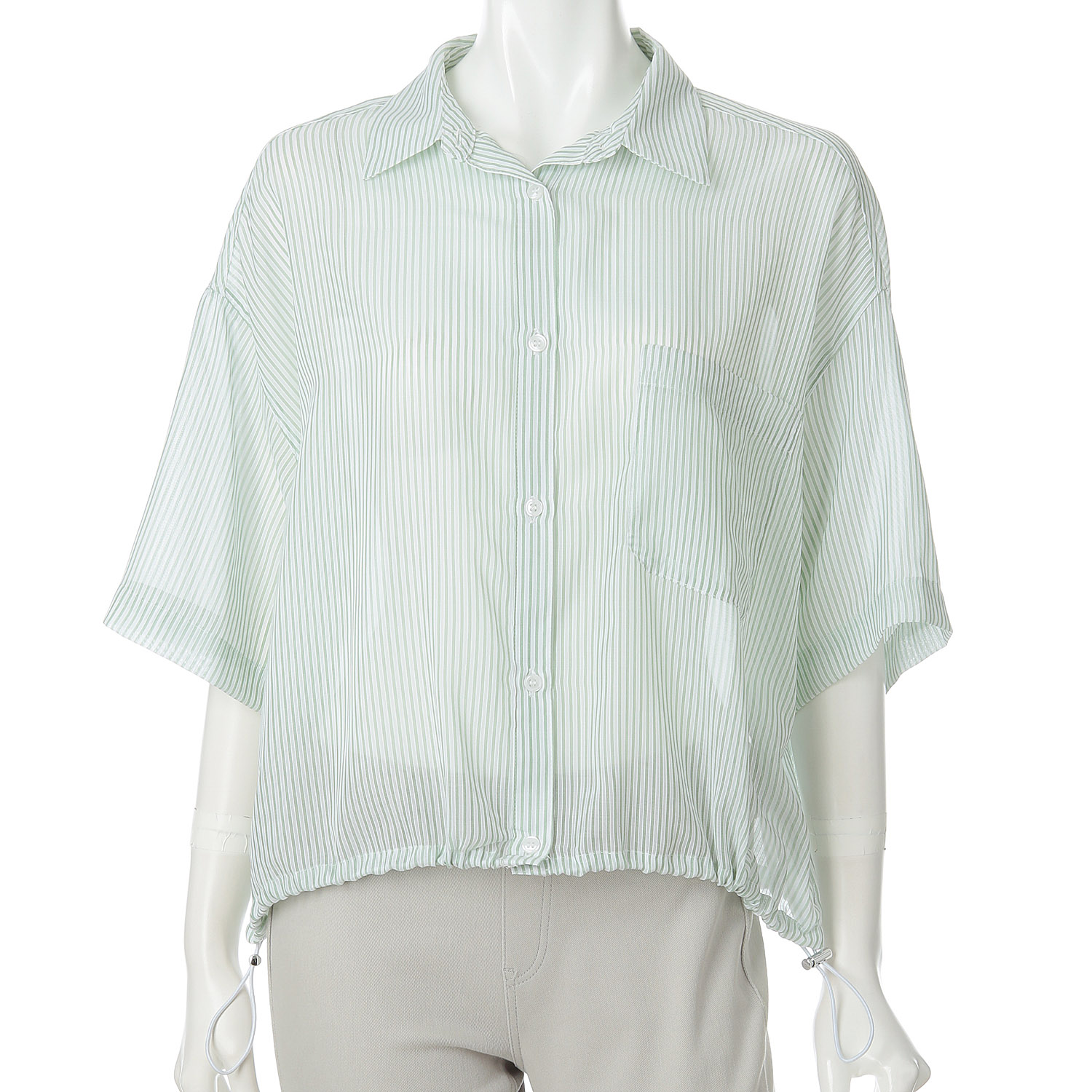 シアーストライプブラウス - 画像3