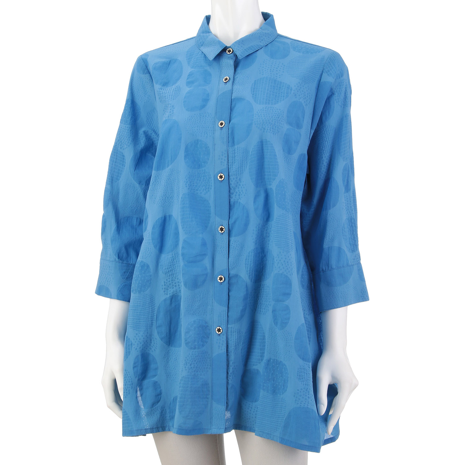 綿玉柄塩縮ブラウス - 画像8