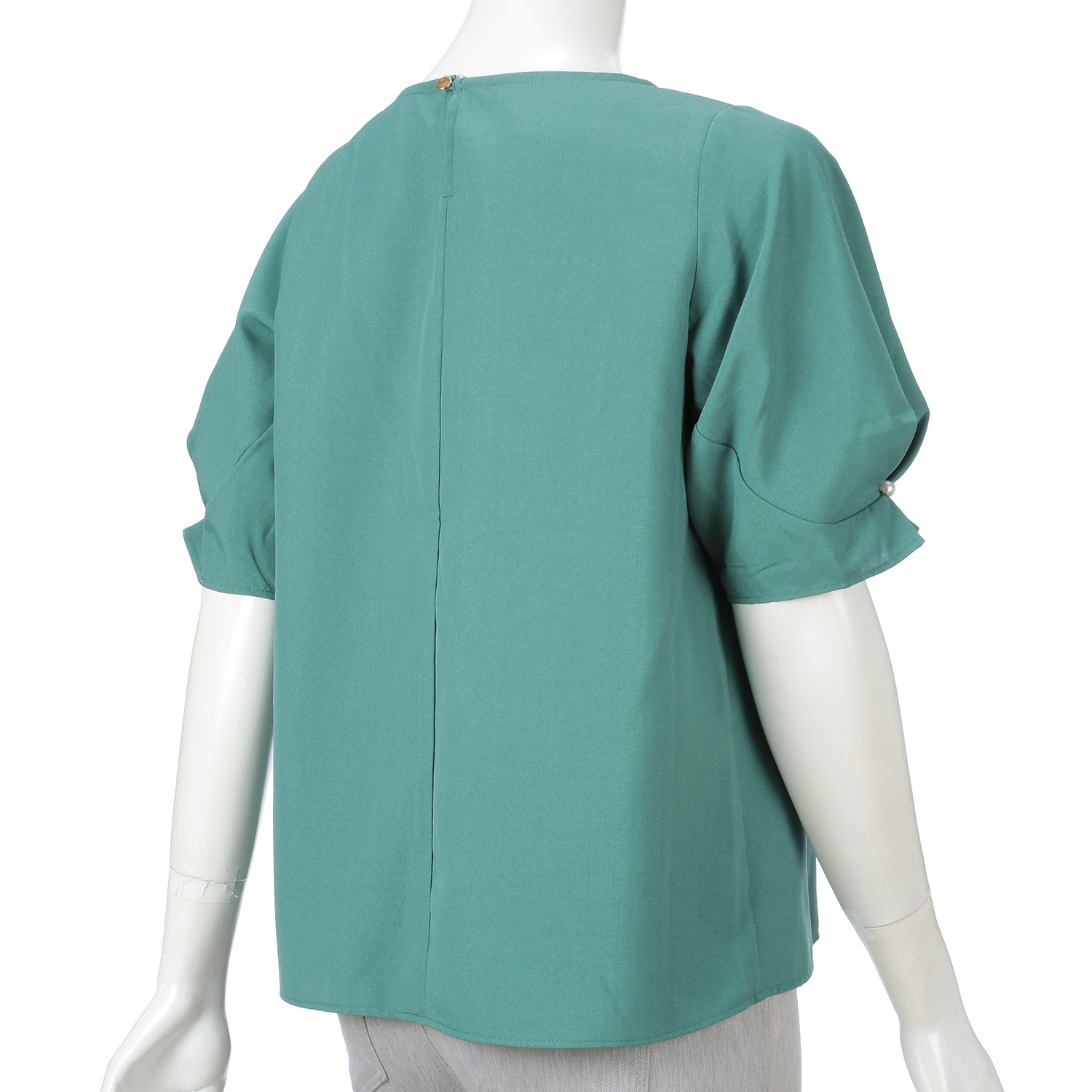 リネンライク袖パールブラウス - 画像6