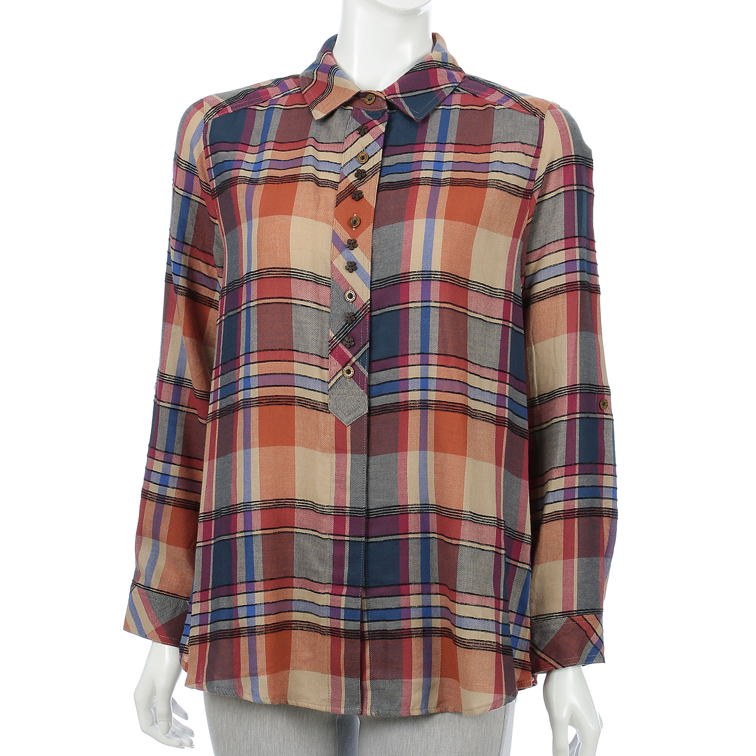 モールチェックブラウス - 画像5