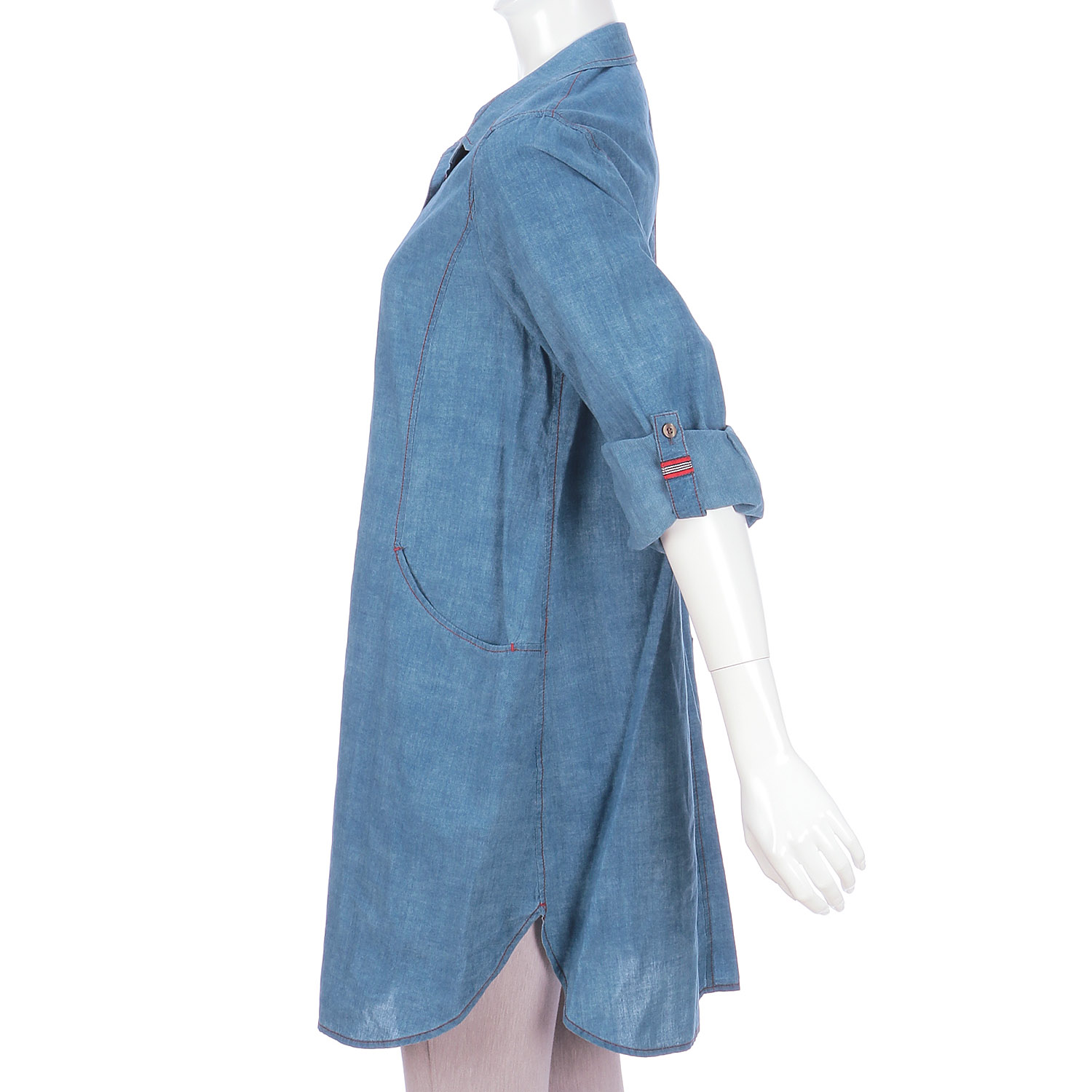 ムラ染めデニムブラウス - 画像2