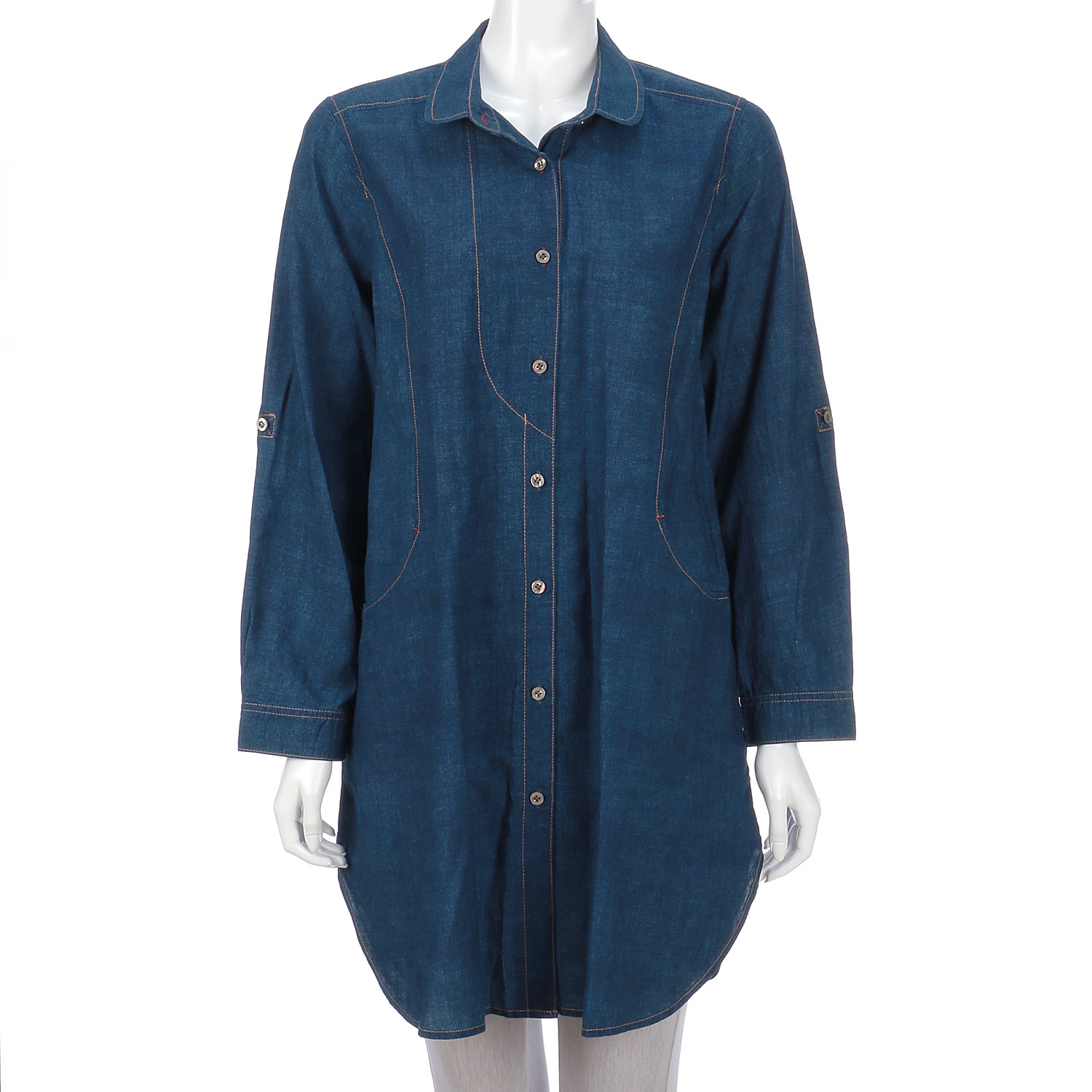 ムラ染めデニムブラウス - 画像5