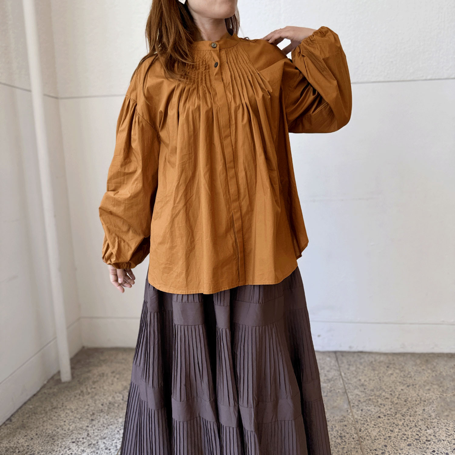 綿ピンタックブラウス - 画像7