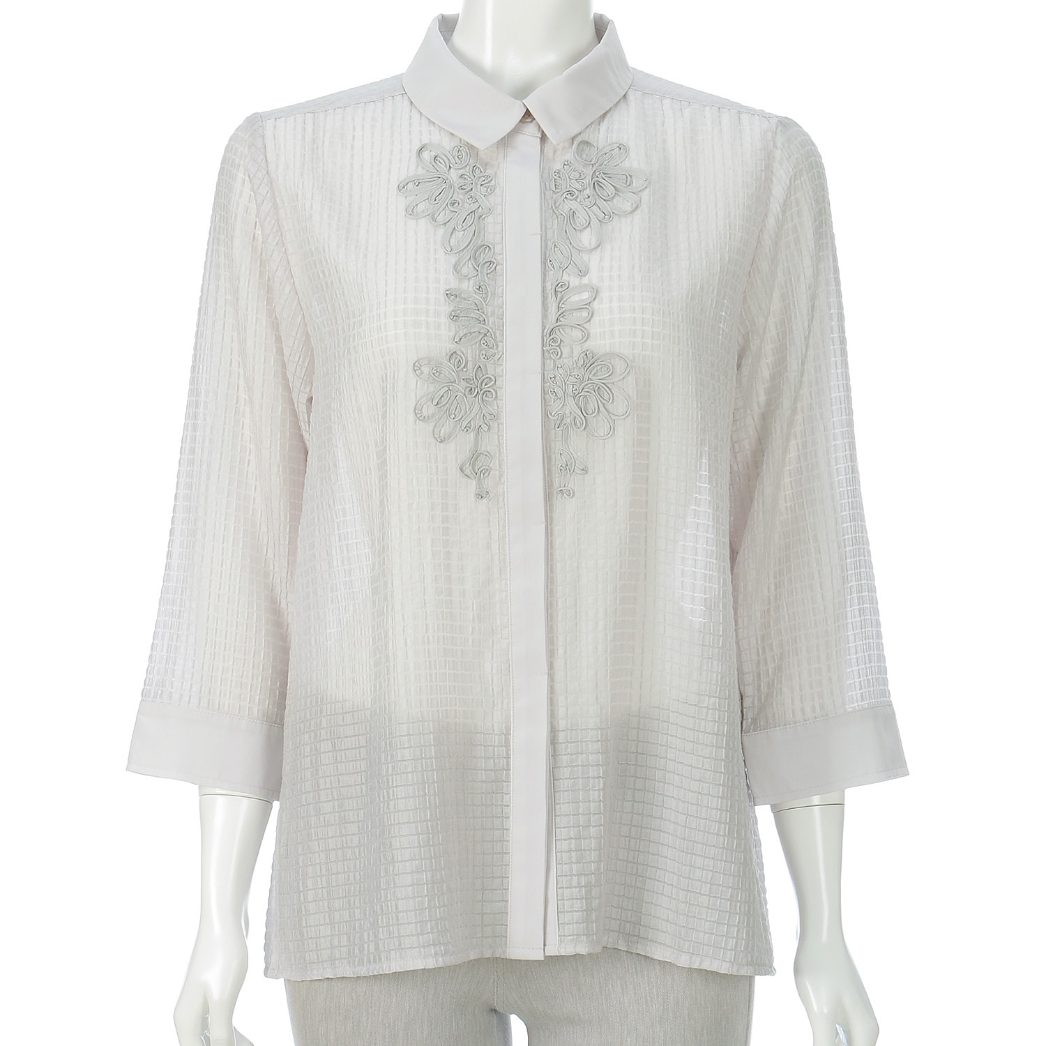 コード刺繍シャドーブラウス - 画像4