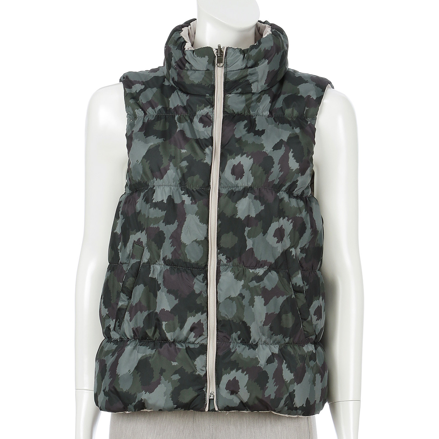 裏プリントリバーシブルダウンベスト - 画像2