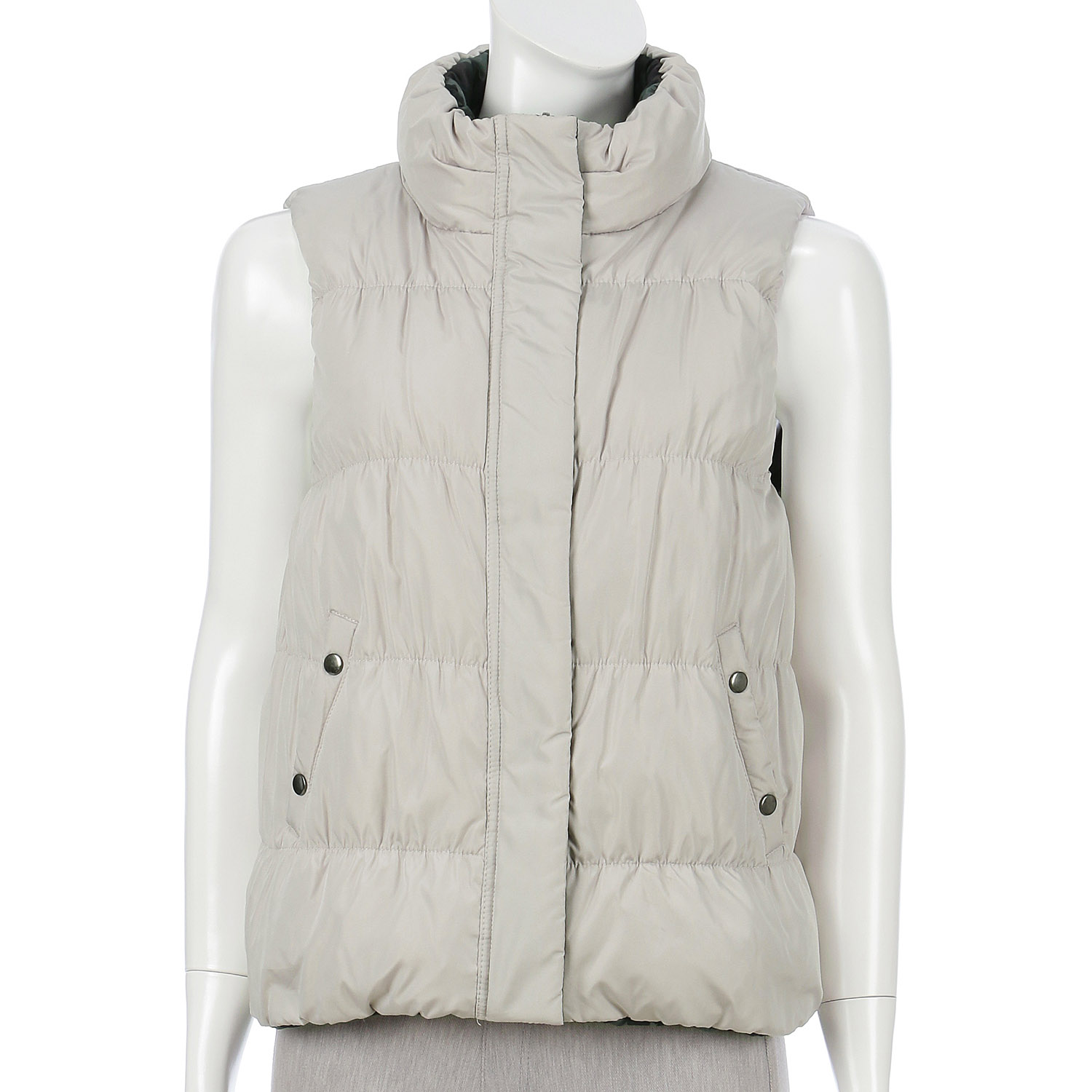 裏プリントリバーシブルダウンベスト - 画像1