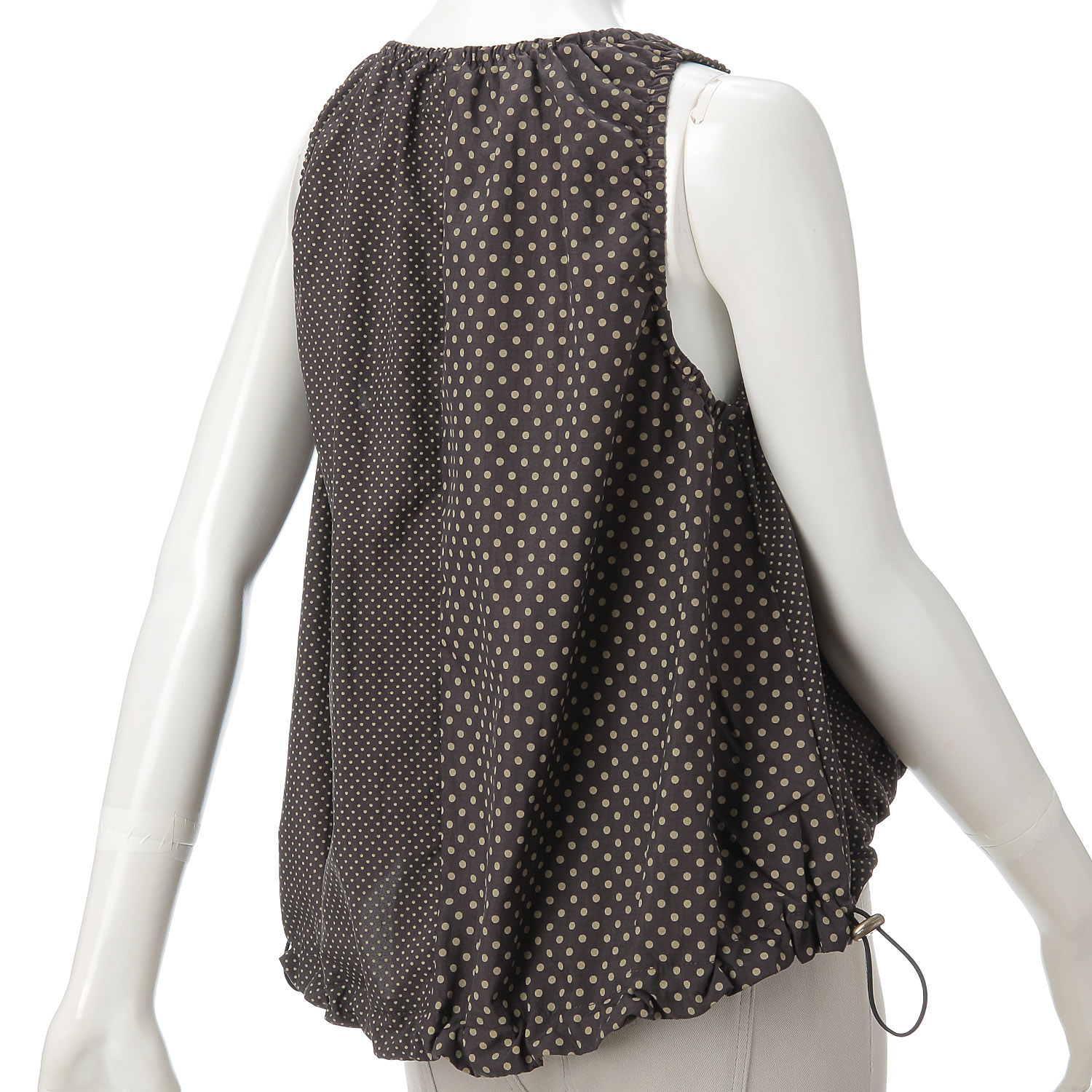 ドット柄ギャザーベスト - 画像3