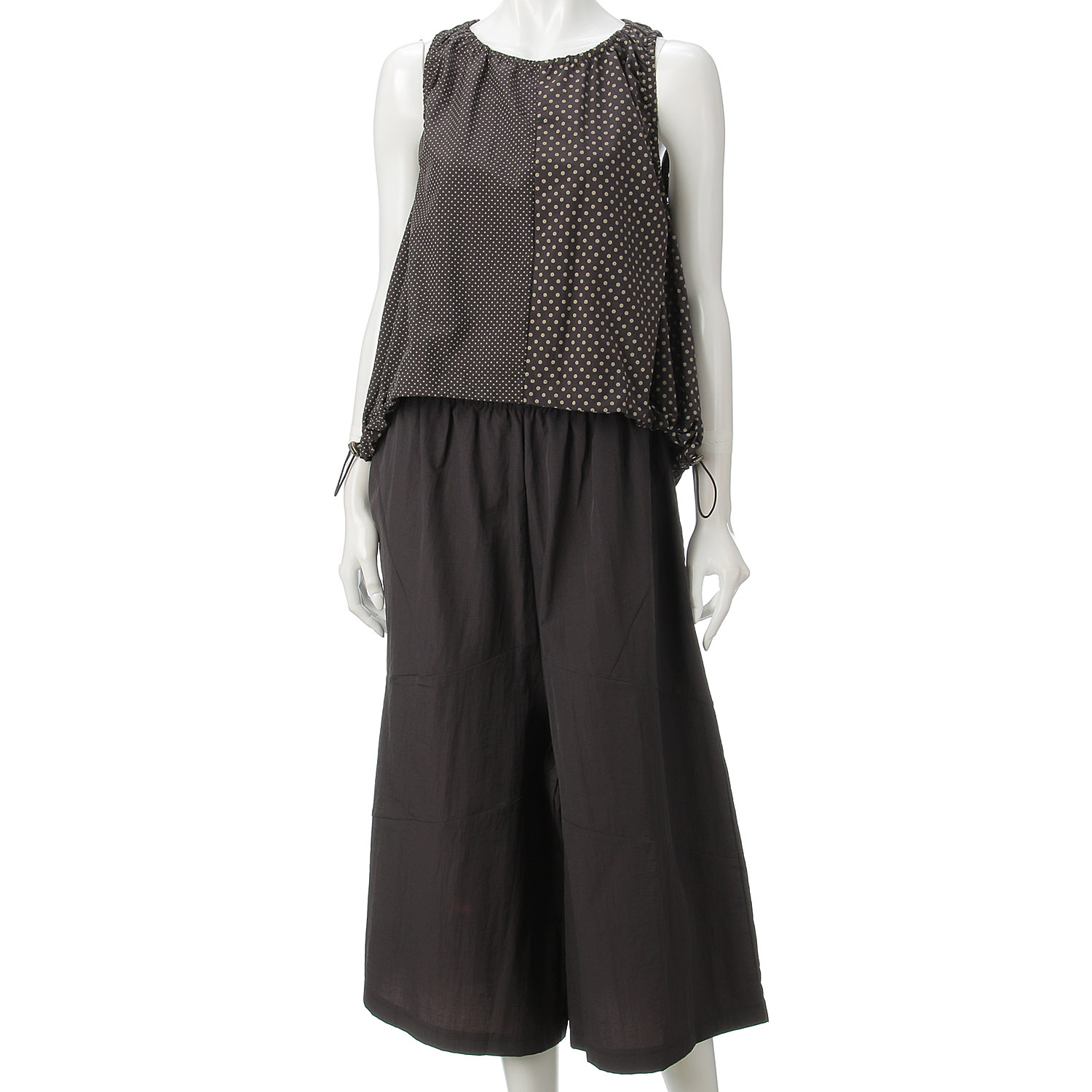 ドット柄ギャザーベスト - 画像5