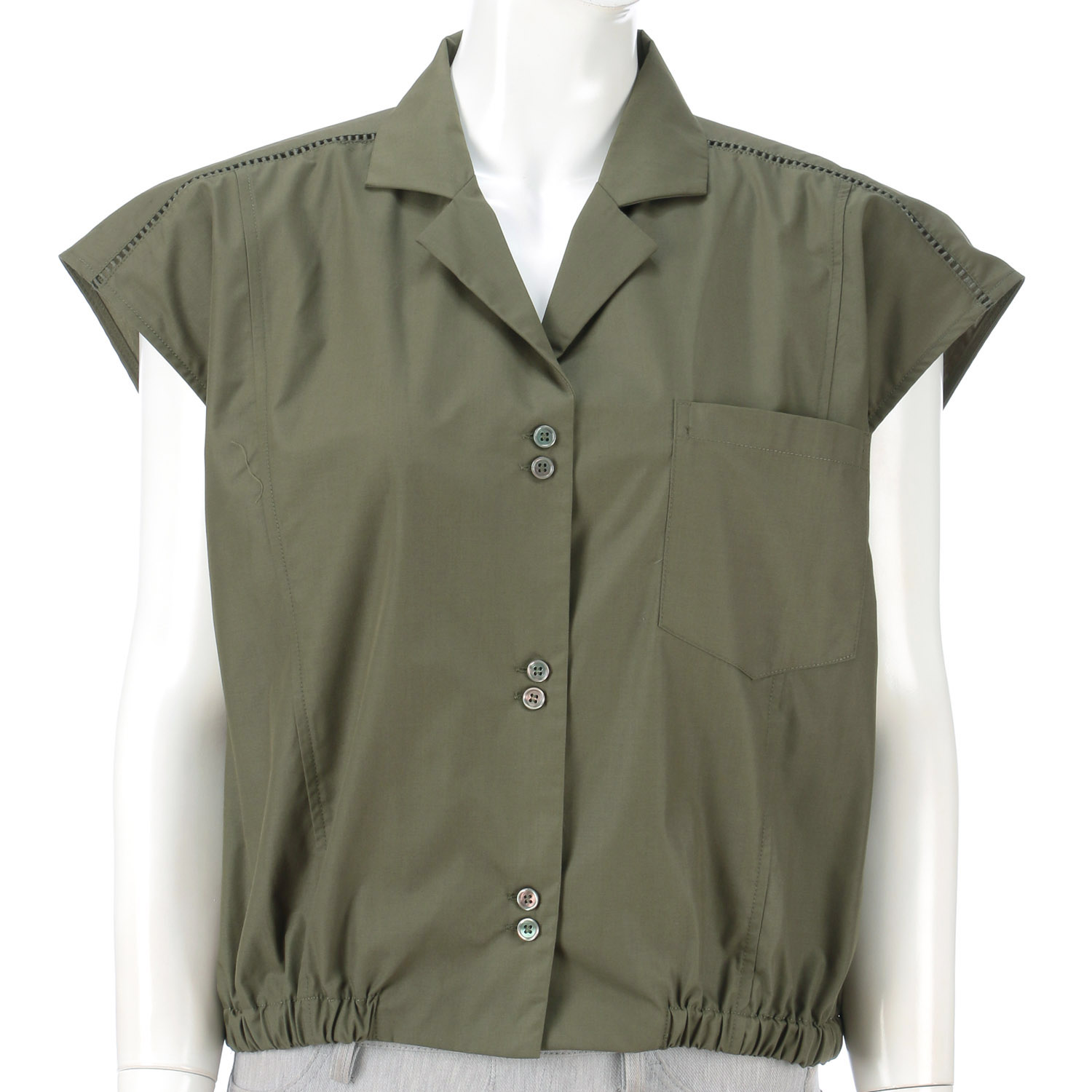 ハシゴレースアクセントノースリーブブラウス - 画像3