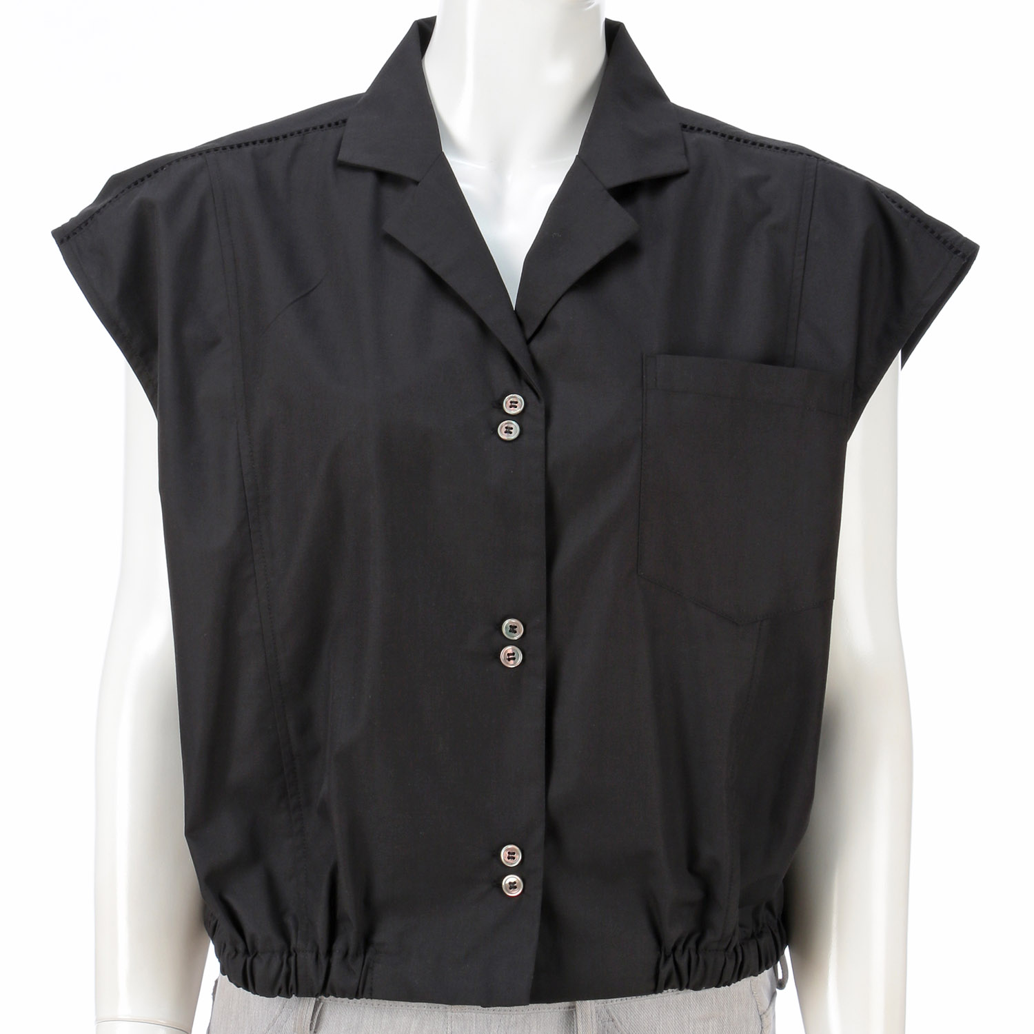 ハシゴレースアクセントノースリーブブラウス - 画像1