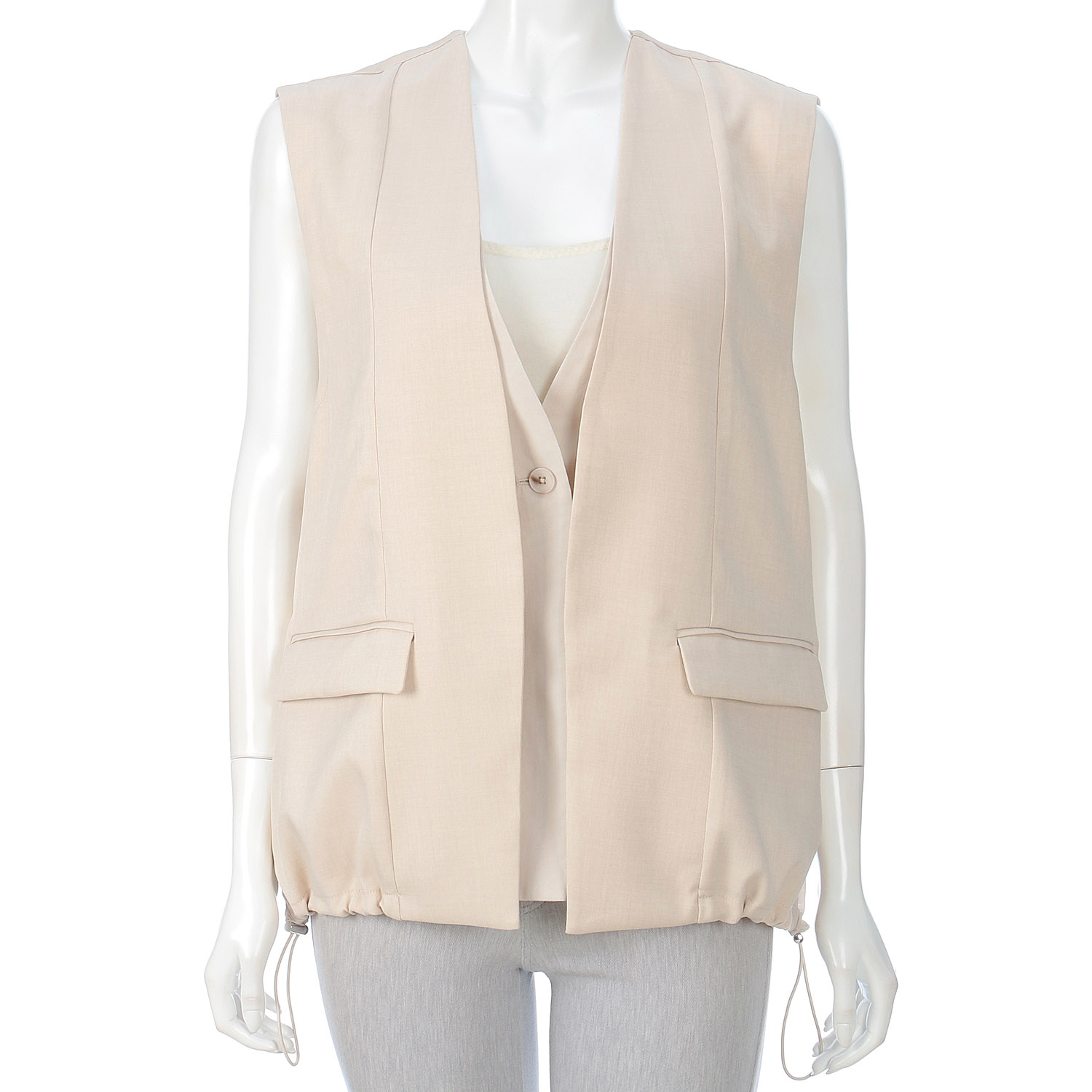 異素材MIXデザインジレ - 画像1