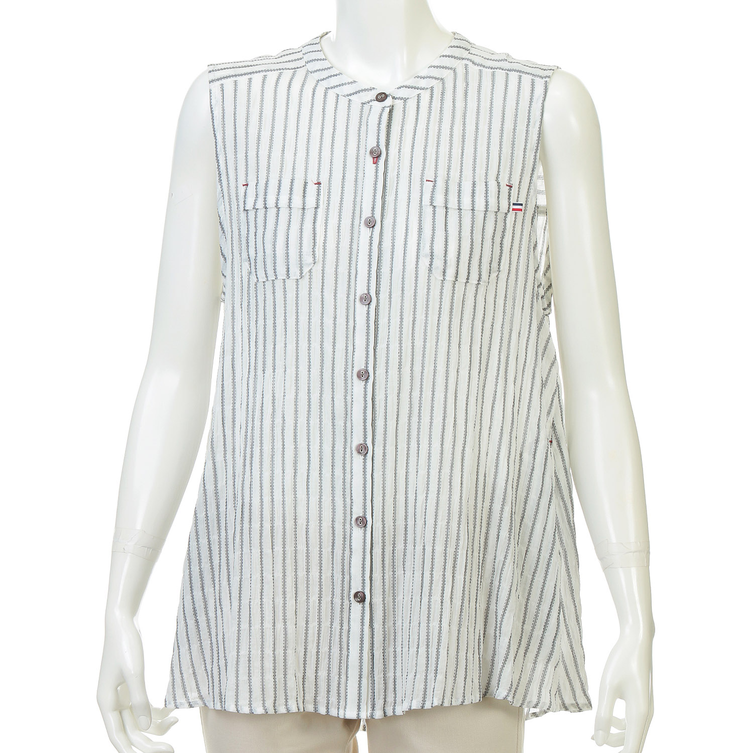 綿PUストライプベスト