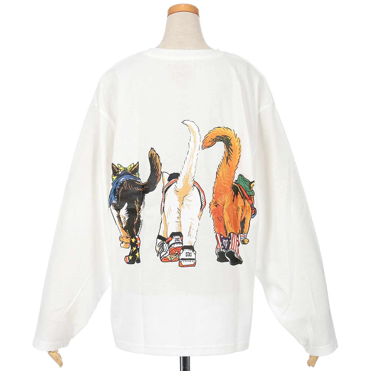 CORISCO Animal Village ネコ 前後プリントロンT - 画像2