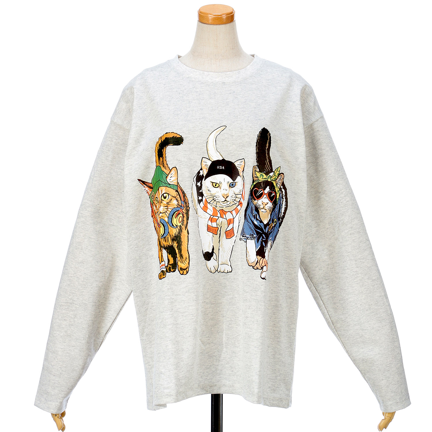 CORISCO Animal Village ネコ 前後プリントロンT - 画像8