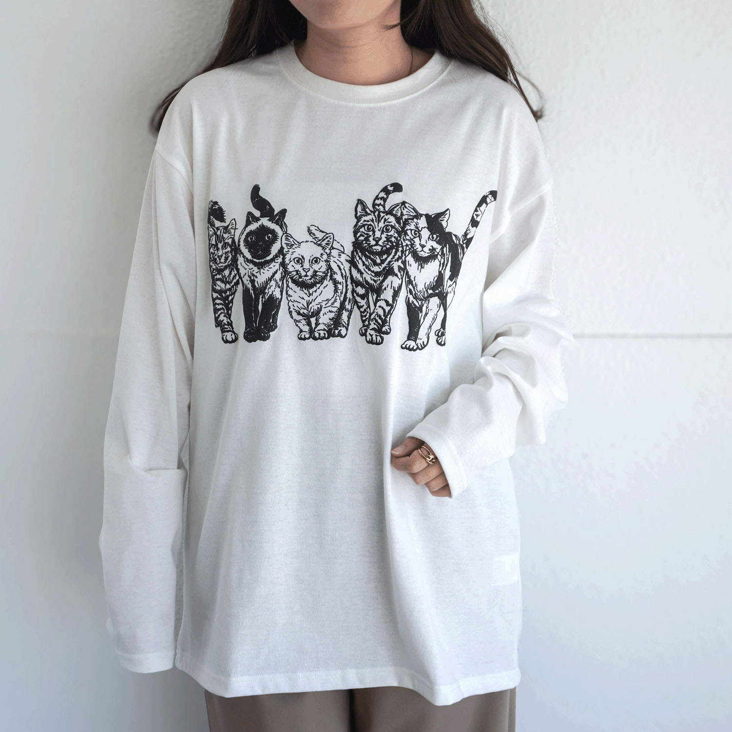 CORISCO Animal Village ネコ発泡プリントロンT