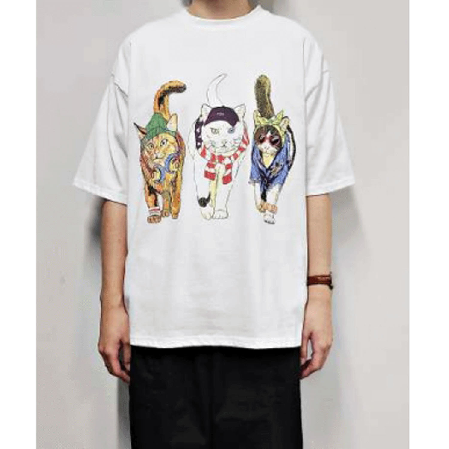 CORISCO Animal Village 前後プリントネコTシャツ - 画像2