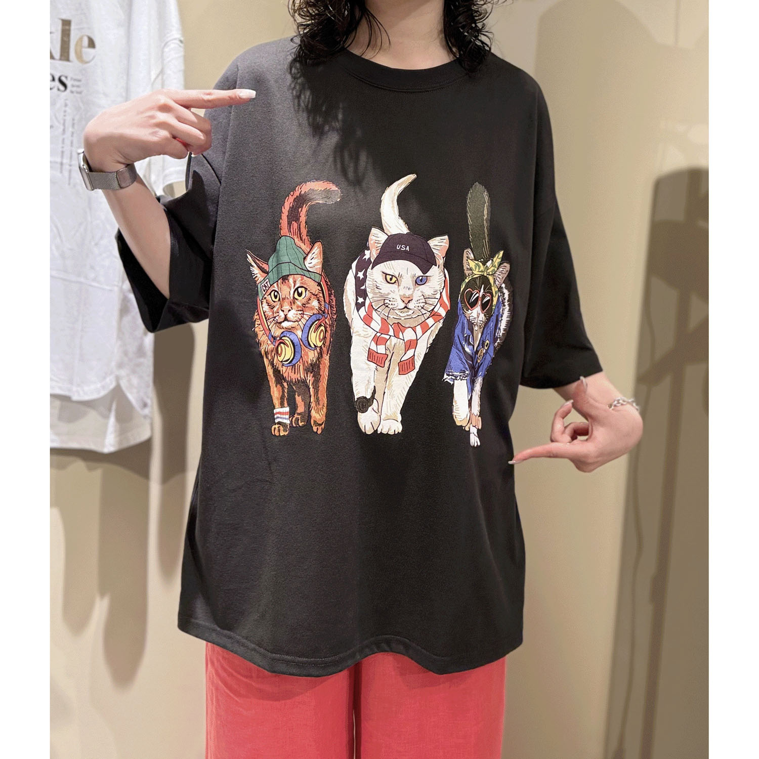 CORISCO Animal Village 前後プリントネコTシャツ - 画像12