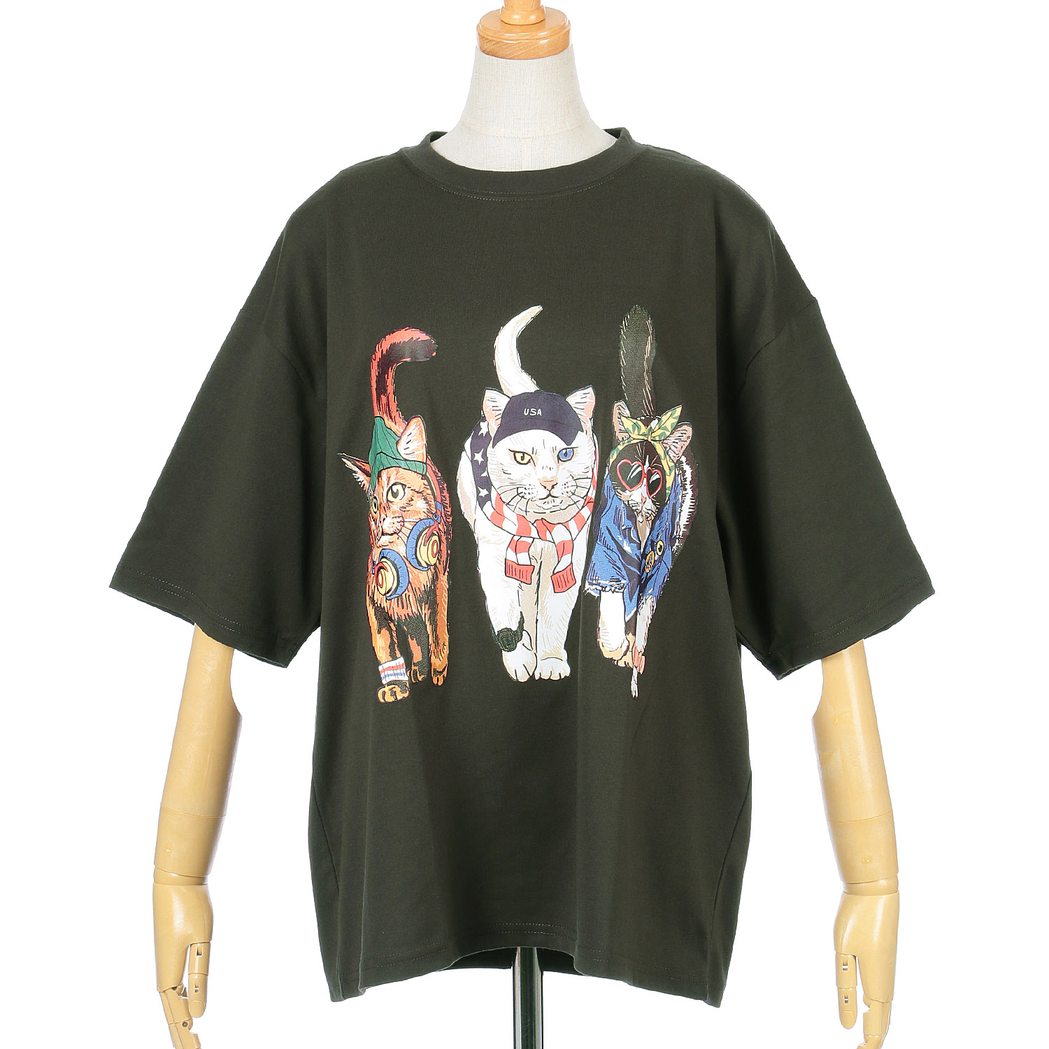 CORISCO Animal Village 前後プリントネコTシャツ - 画像18