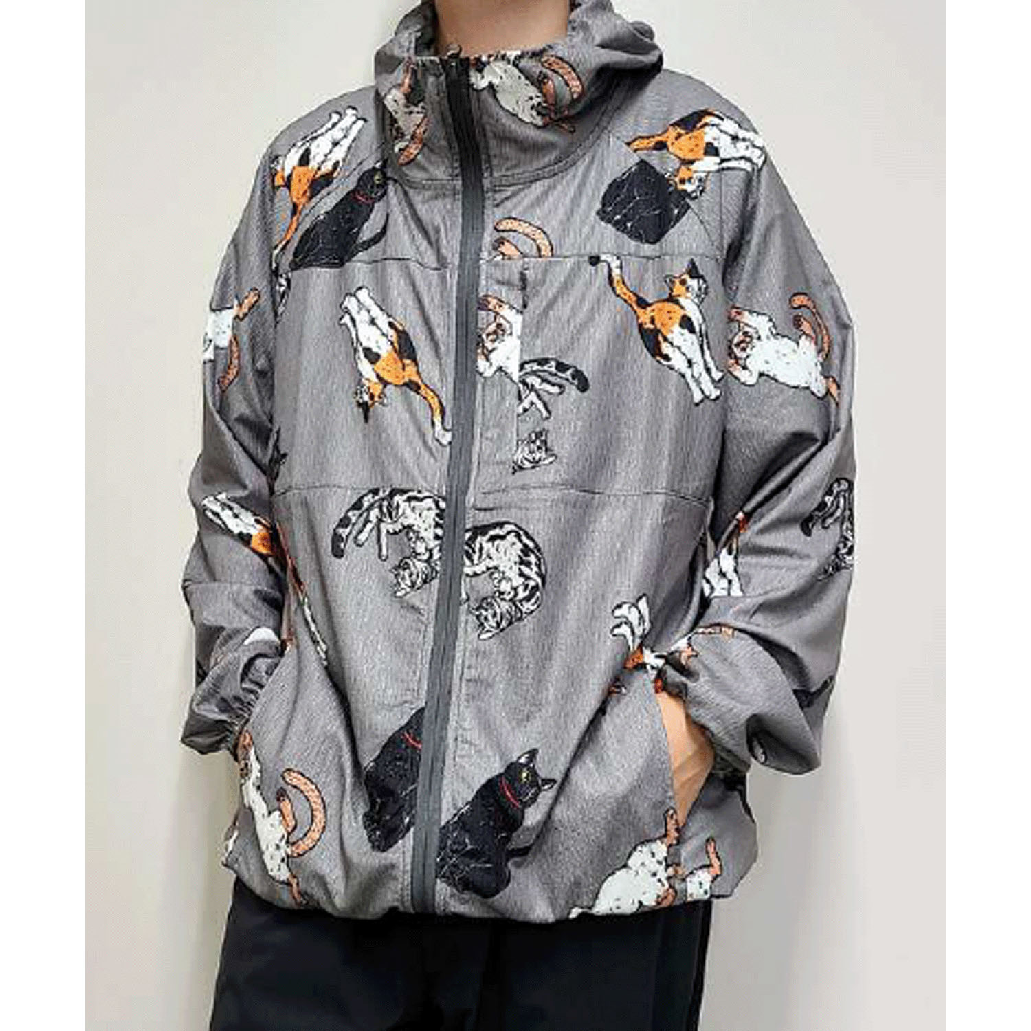 CORISCO Animal Village 猫総柄ジップパーカー - 画像1