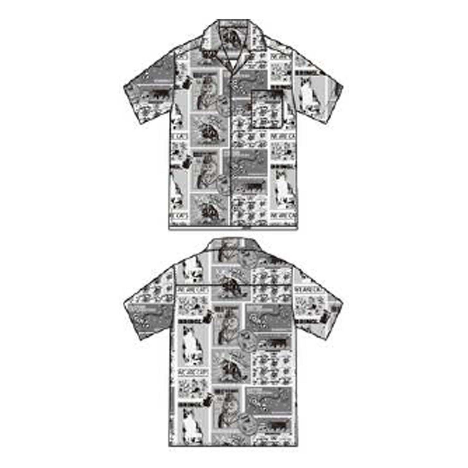 CORISCO Animal Village 猫総柄半袖オープンシャツ - 画像3