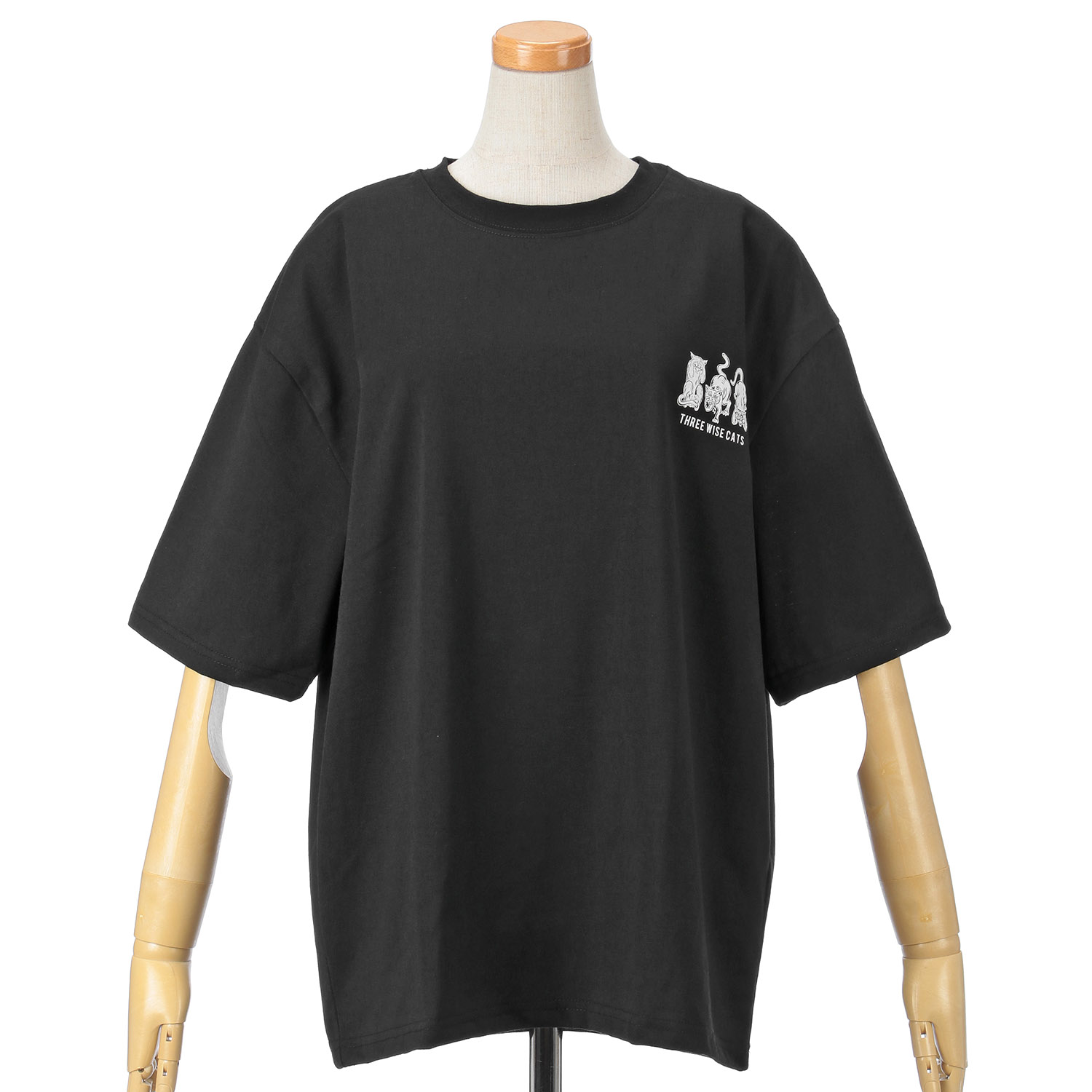 CORISCO Animal Village 見ざる・言わざる・聞かざるネコ和柄Tシャツ - 画像6