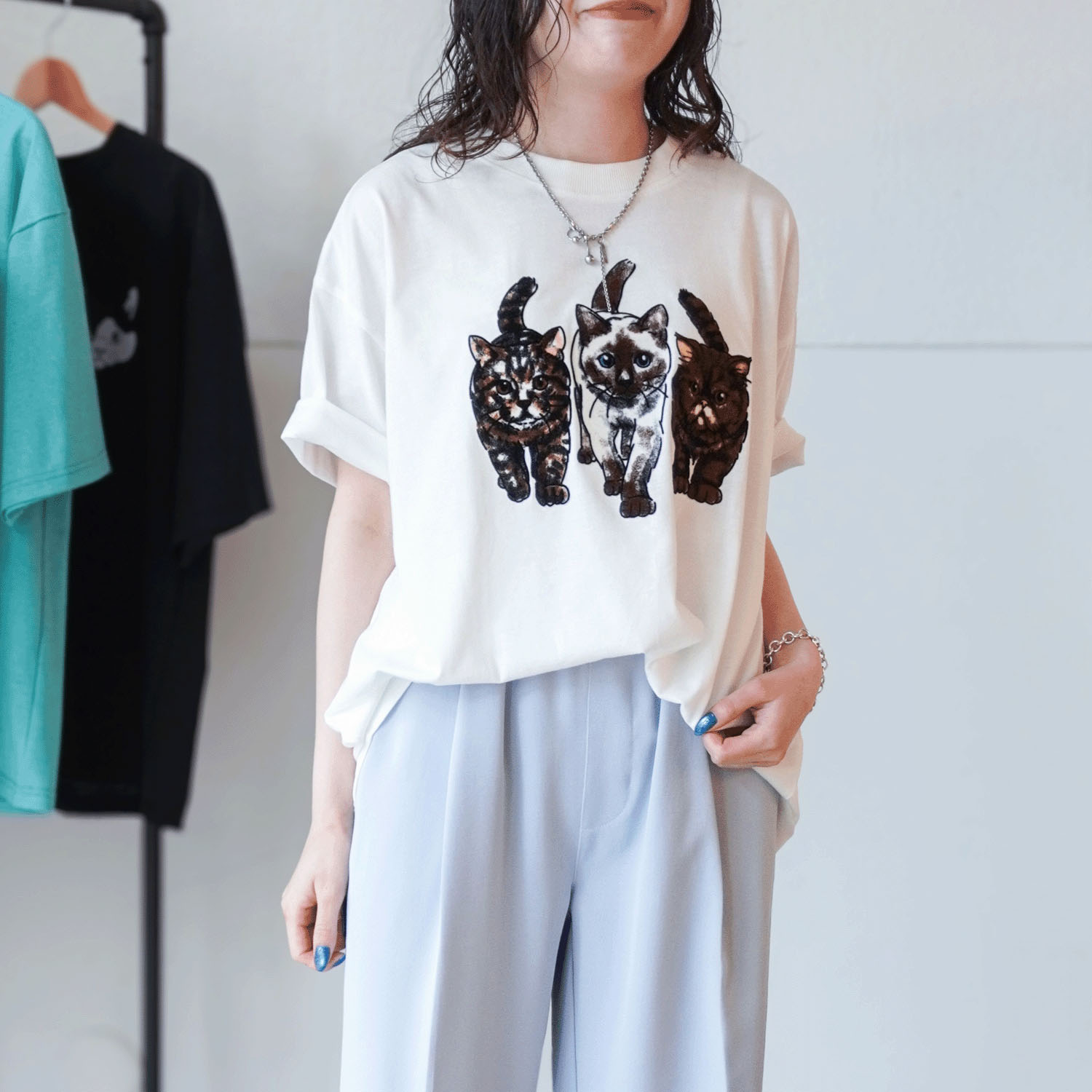 CORISCO Animal Village ネコフロッキーTシャツ - 画像4