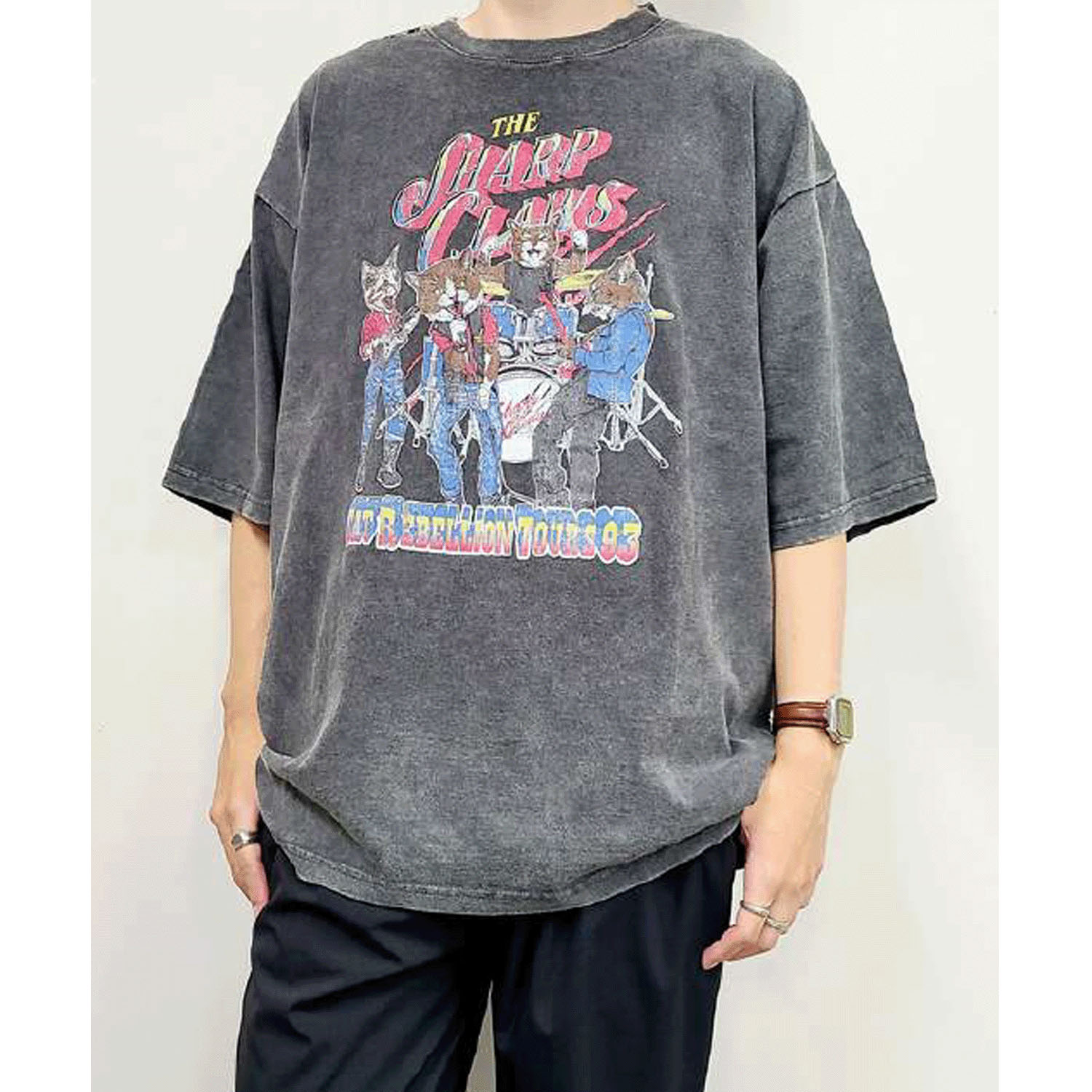 CORISCO Animal Village ネコバンドTシャツ - 画像1