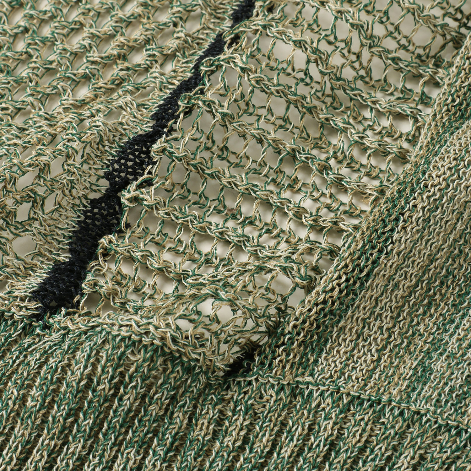 GENTIL 麻タッチメッシュ編みベスト - 画像3