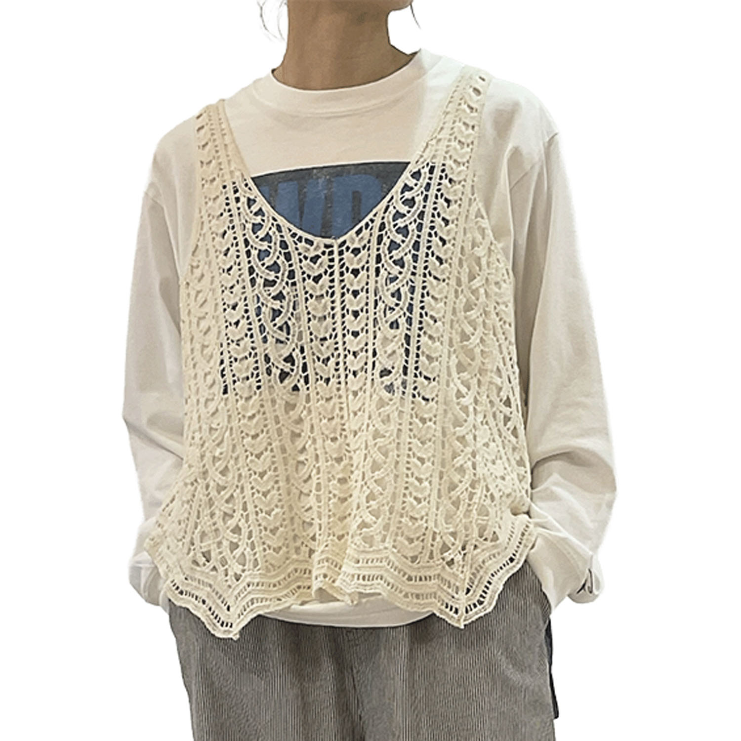 GENTIL かぎ針風ベスト