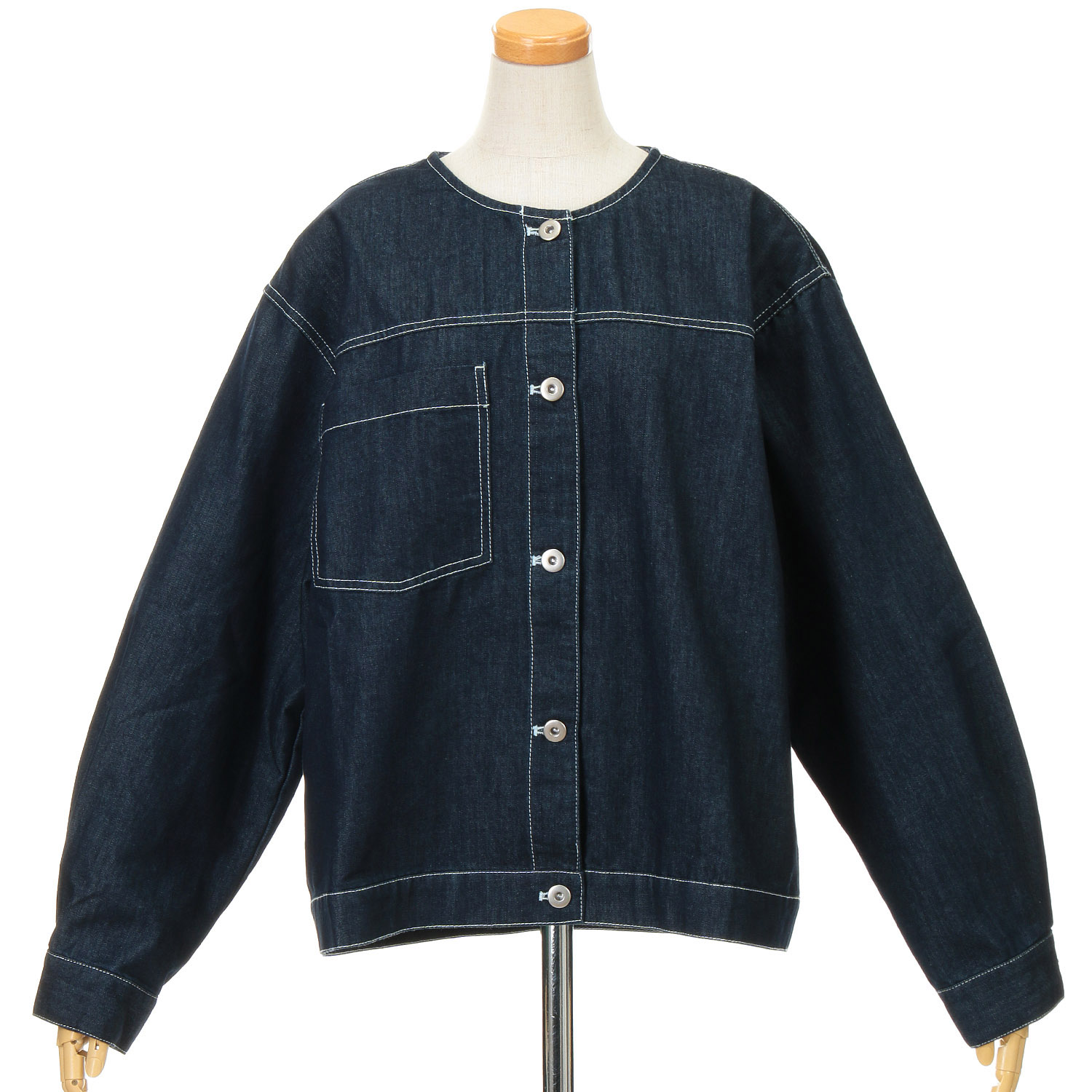 Amitie イーズデニムノーカラージャケット - 画像6