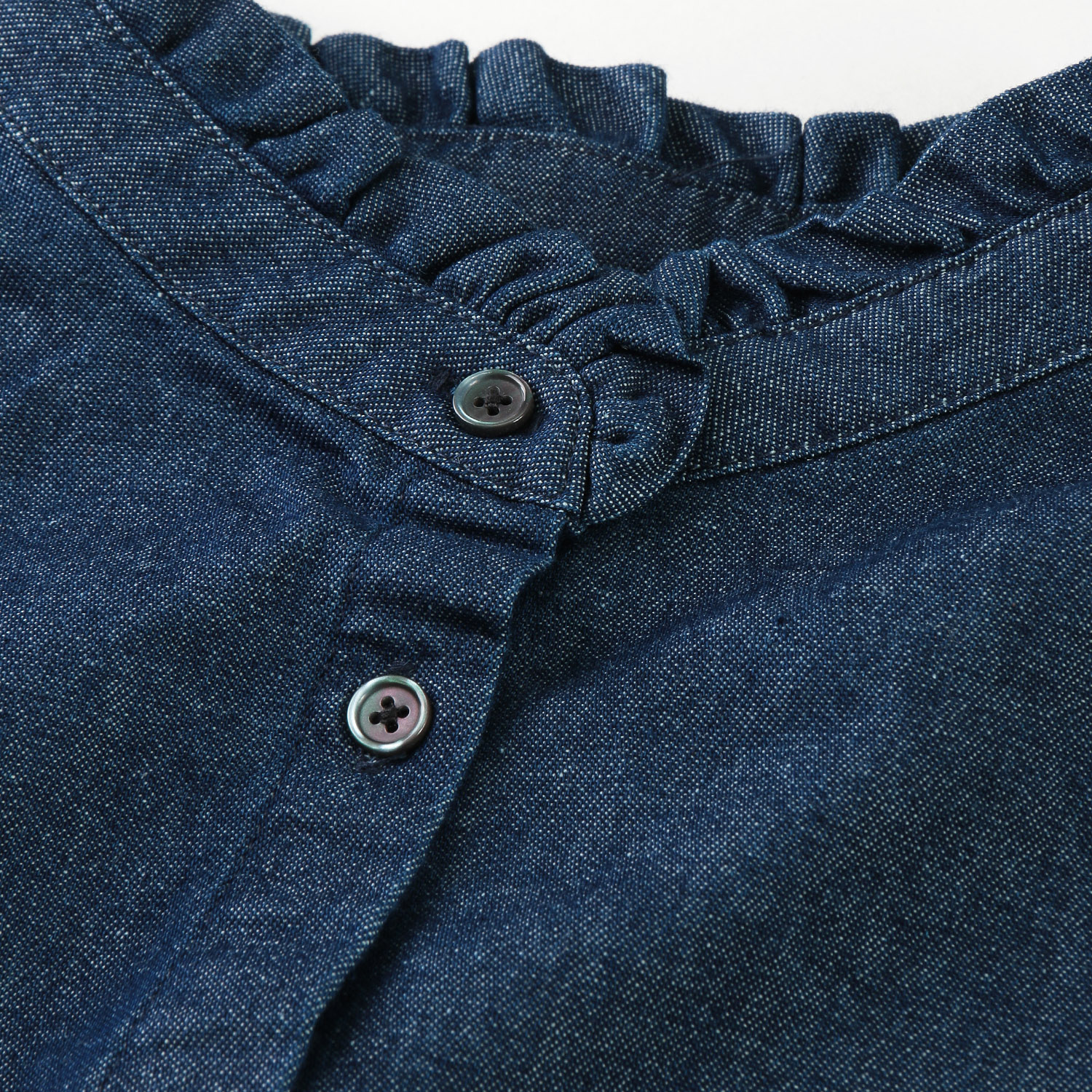 Amitie フレイデニムスタンドカラーブラウス - 画像5