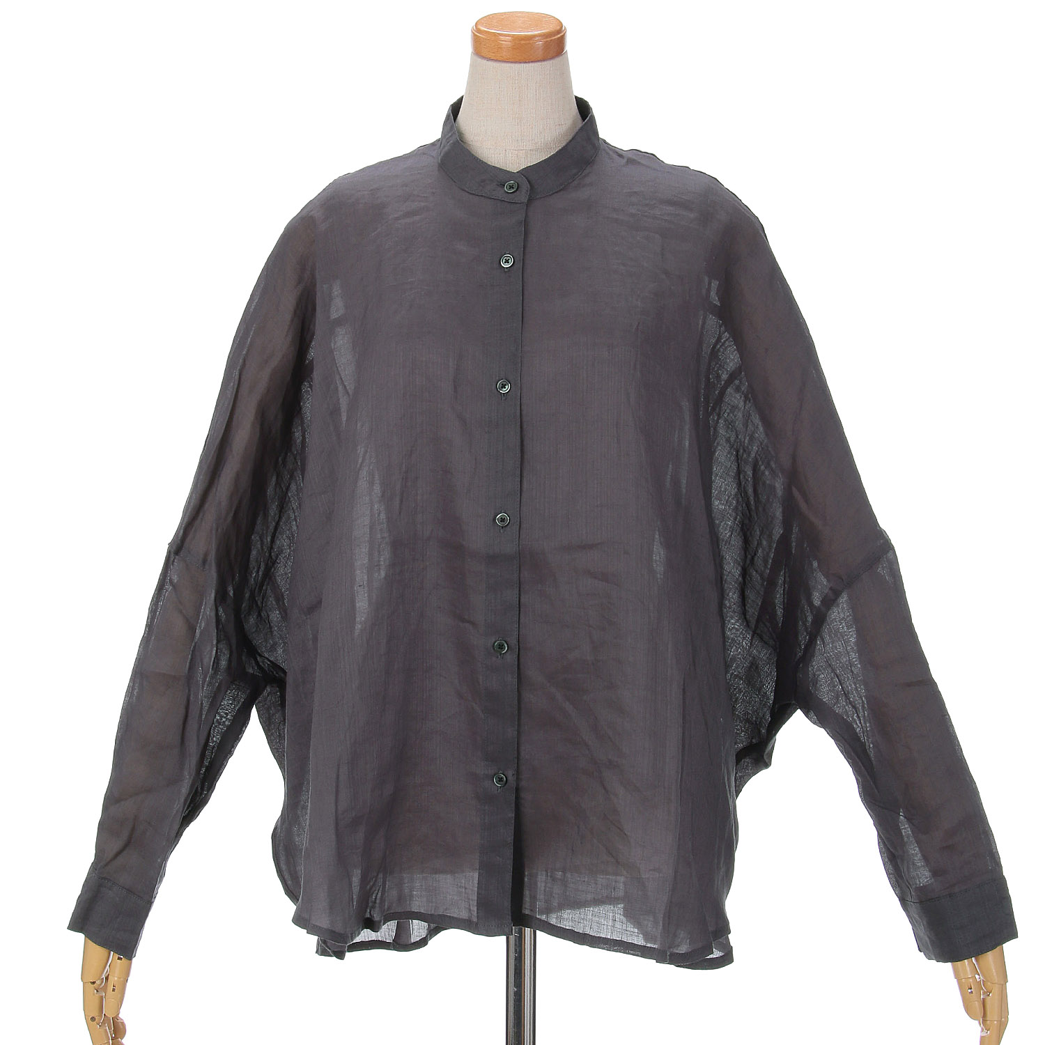 tene．ピネリアスタンドカラーシャツ