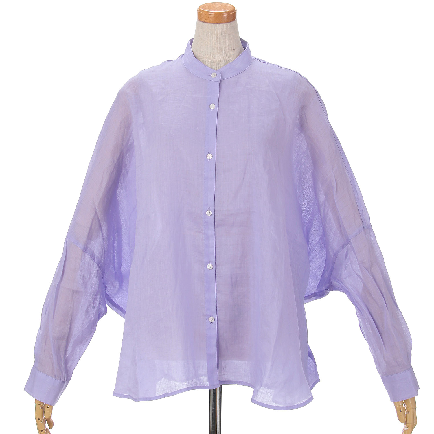 tene．ピネリアスタンドカラーシャツ - 画像1