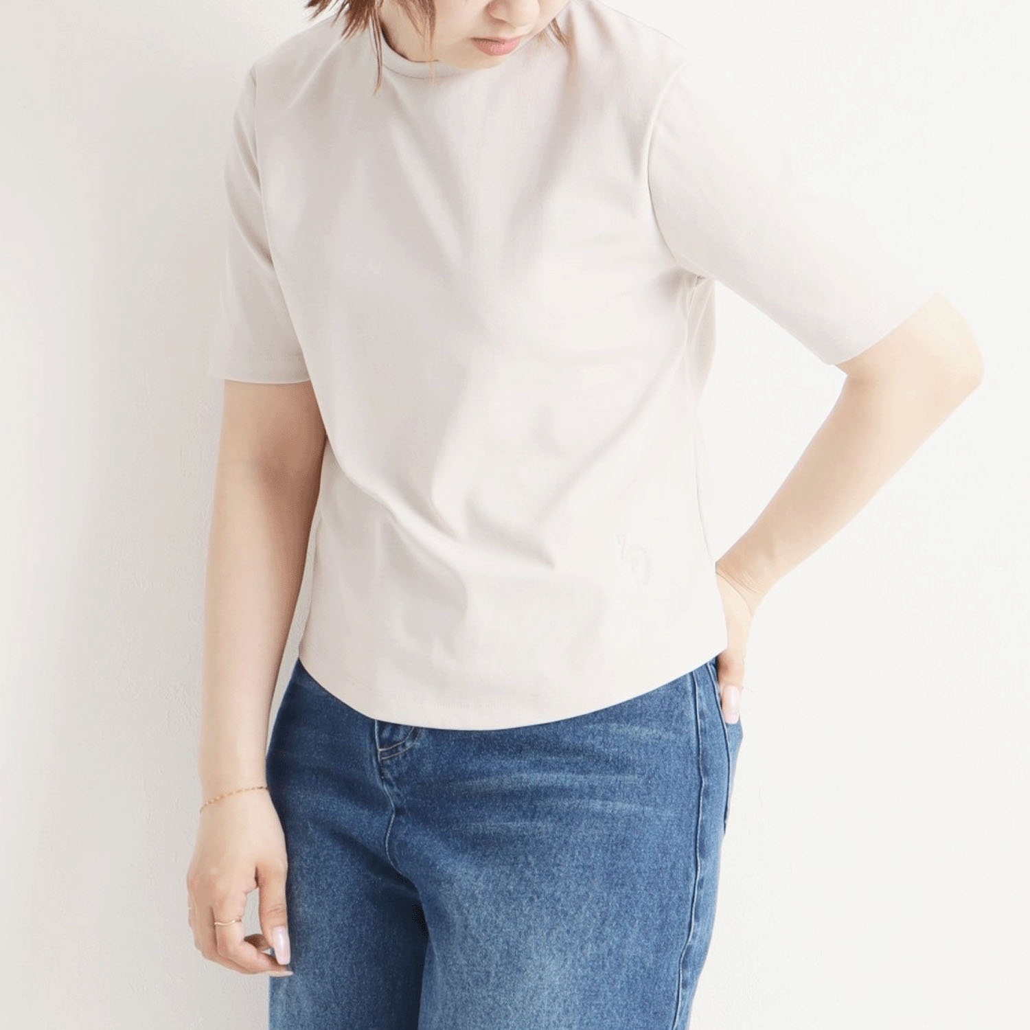 MAFRAIS アイスリブBASIC 5分袖Tee