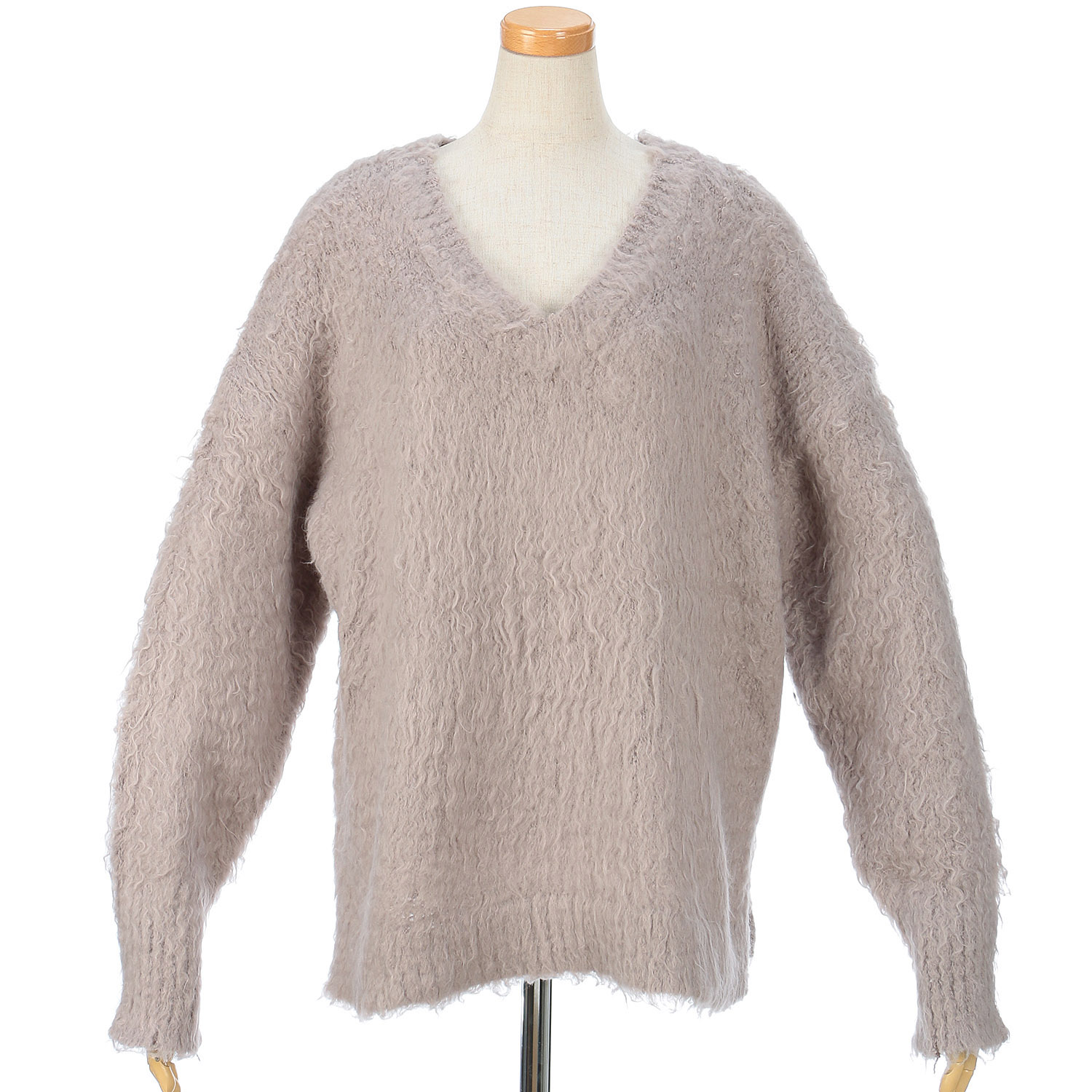 【Inst Live】MAFRAIS ブークレ起毛Vネックプルオーバー - 画像7