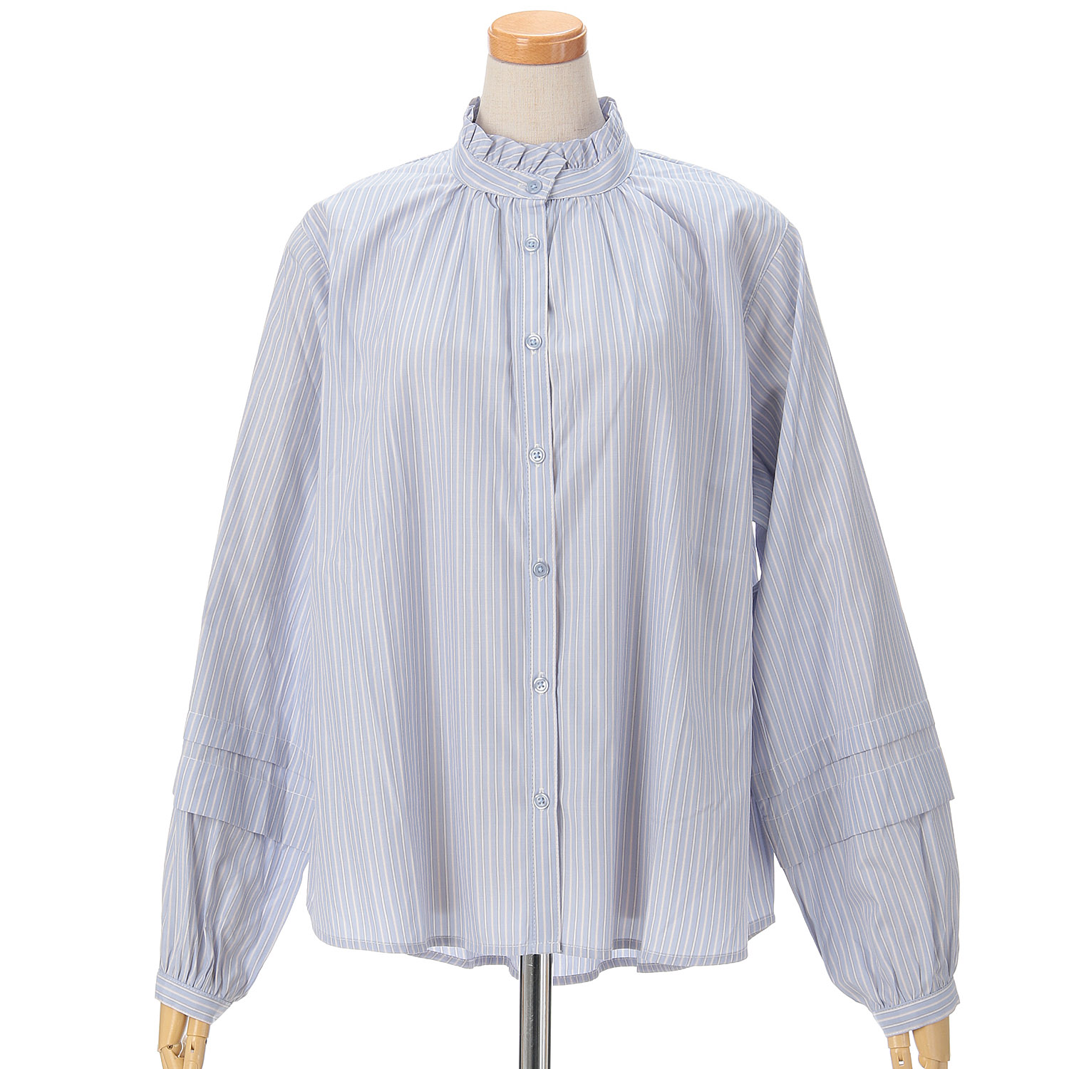 le colis 袖タック襟フリルシャツ - 画像4