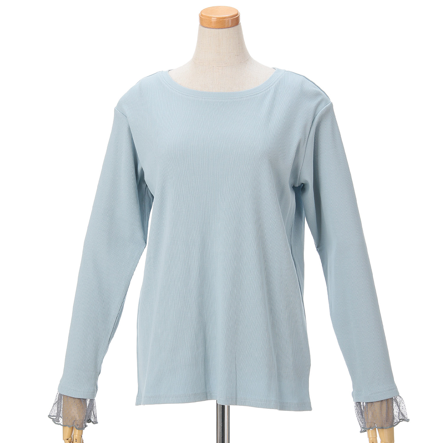 le colis テレコ袖ドットチュールレイヤードプルオーバー - 画像5