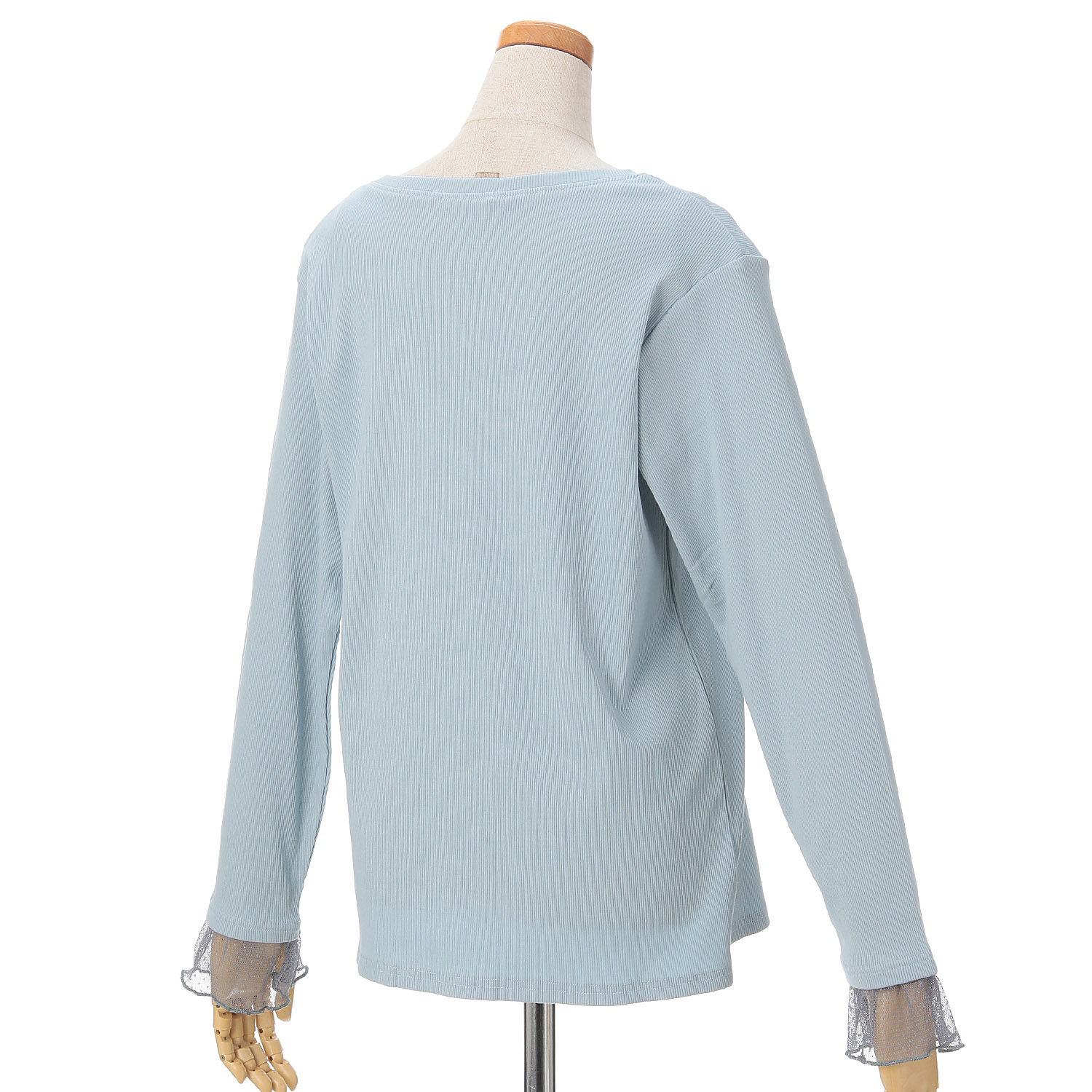 le colis テレコ袖ドットチュールレイヤードプルオーバー - 画像6