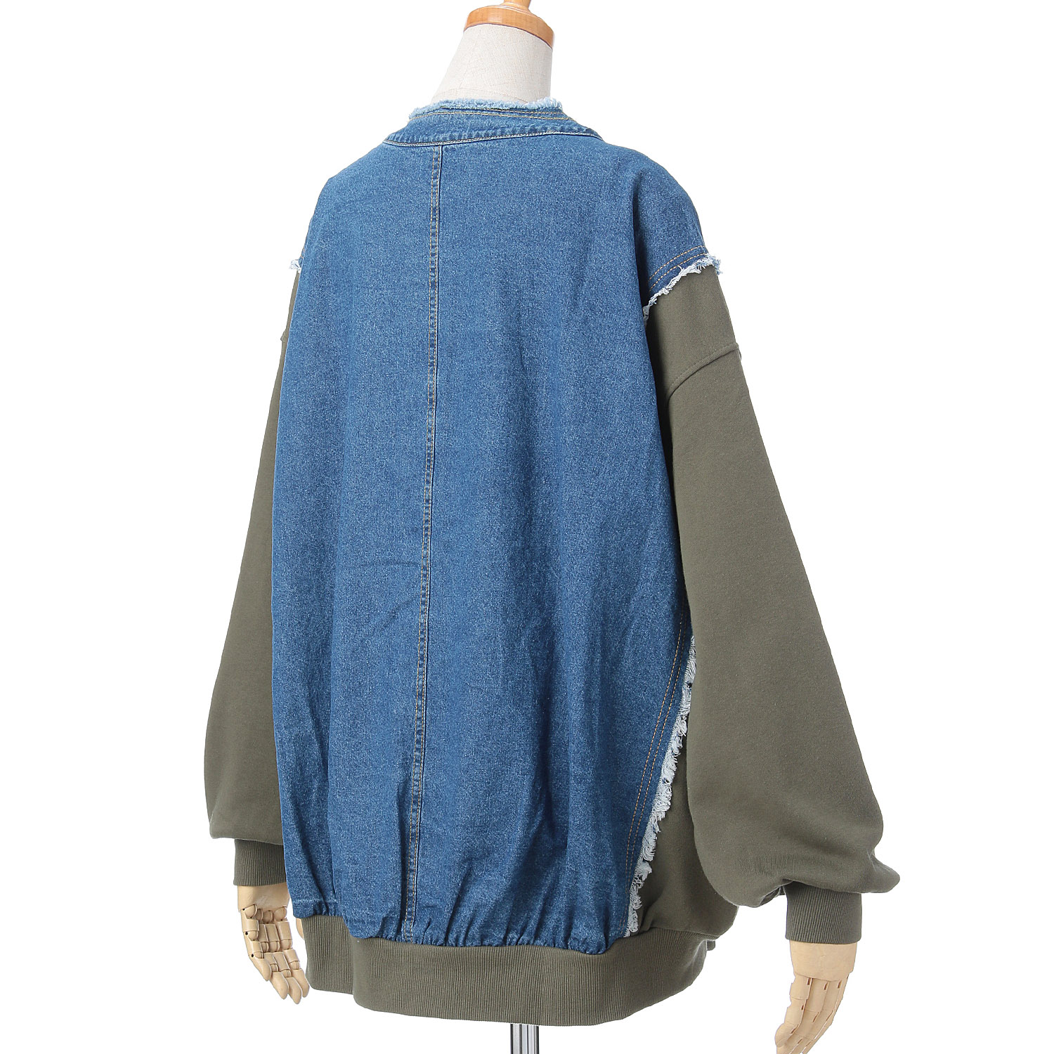 【ETONET限定】 iriey  裏毛Xデニムクル－カーデ - 画像25